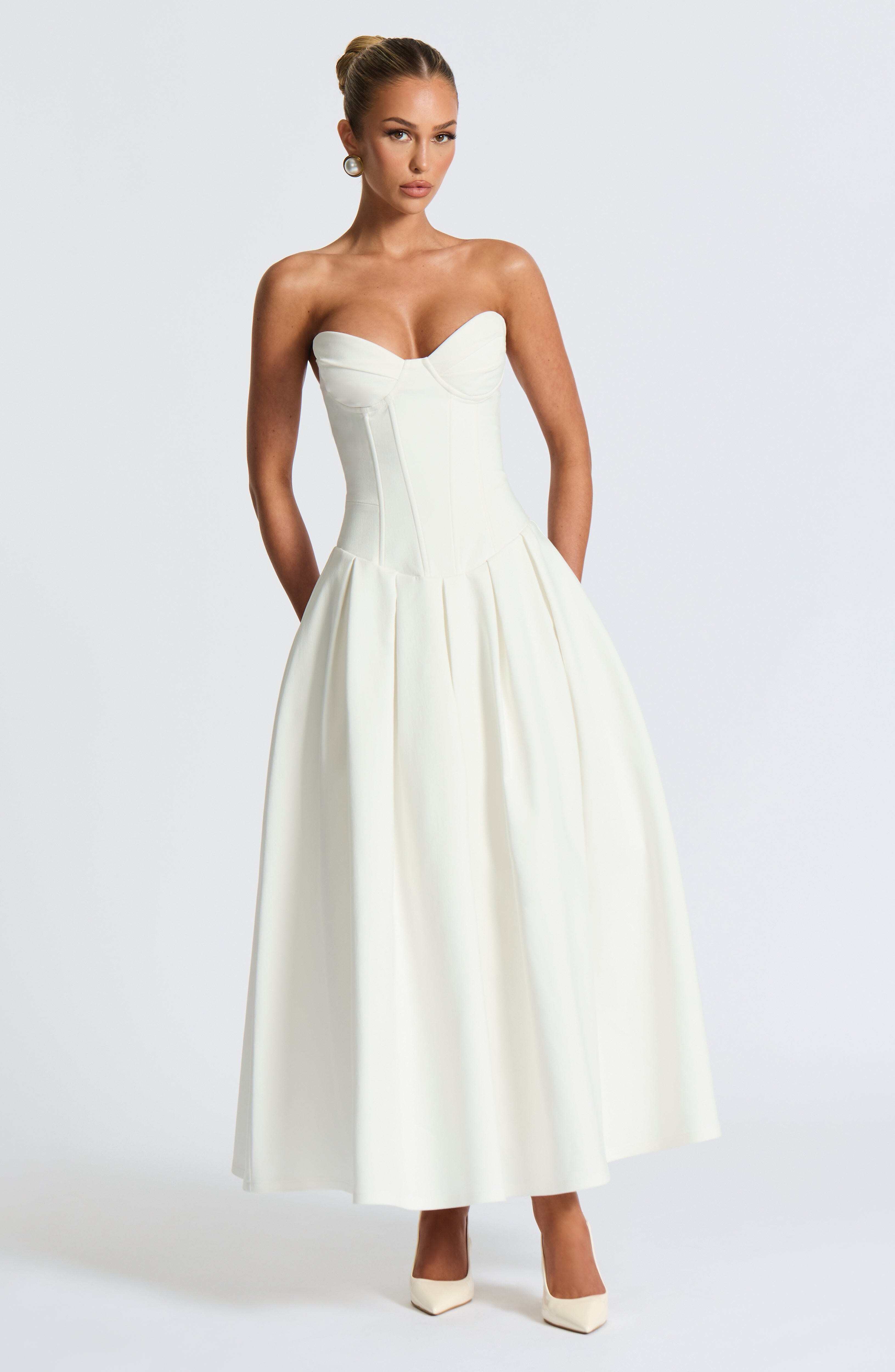 Salma Midi Dress - Ivory - Image 7