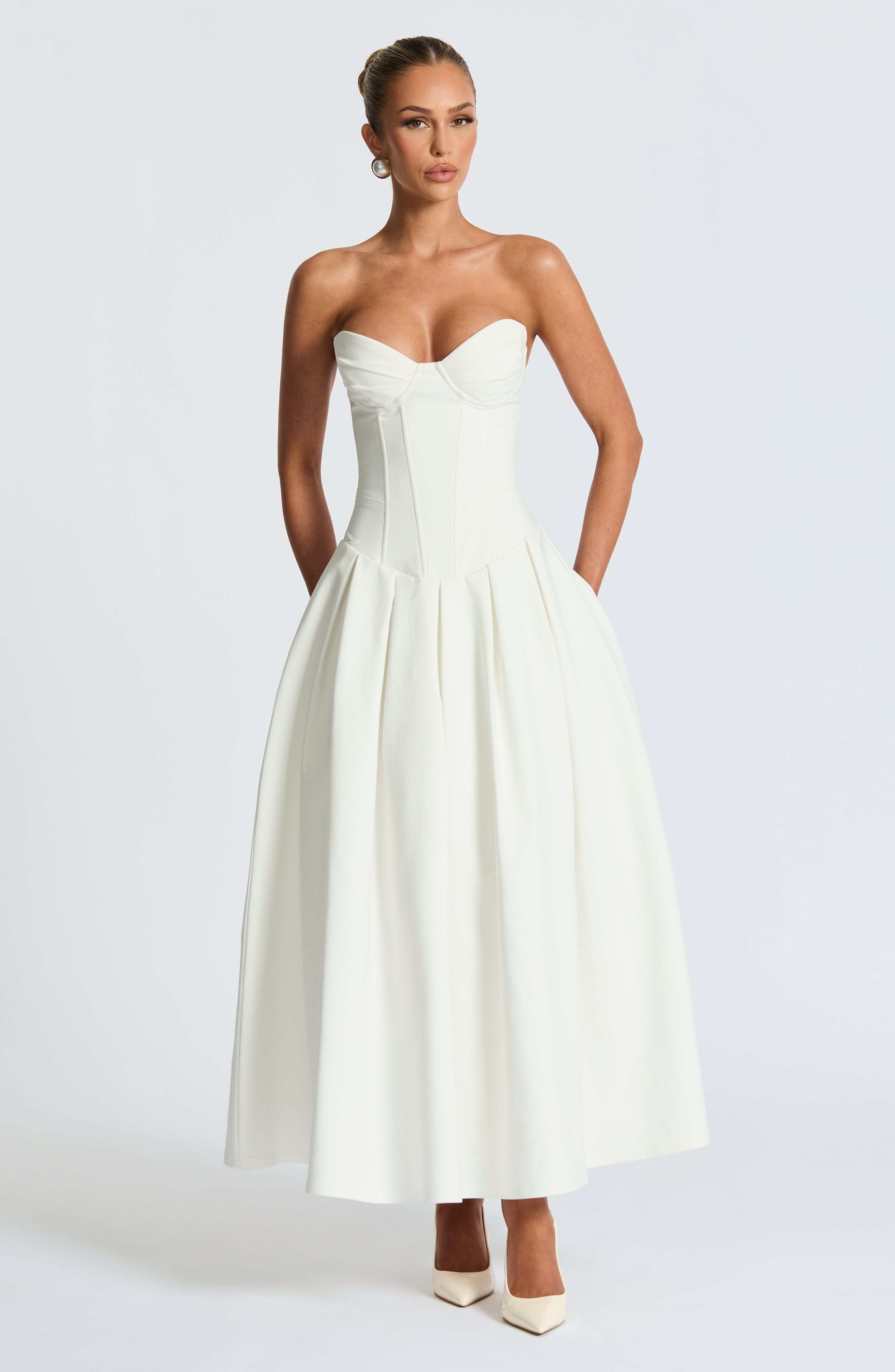 Salma Midi Dress - Ivory - Image 4