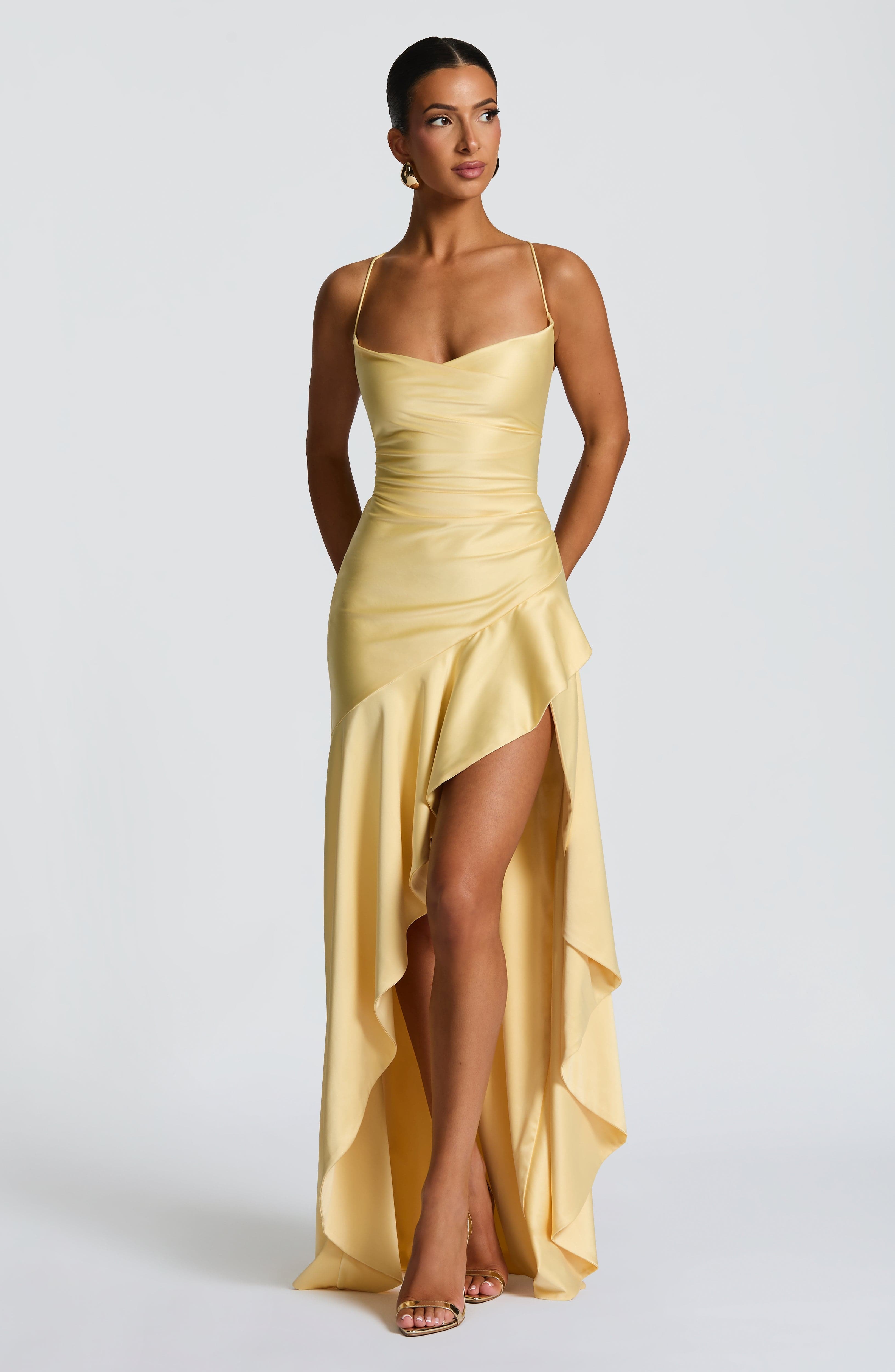 Samira Maxi Dress - Lemon - Image 2
