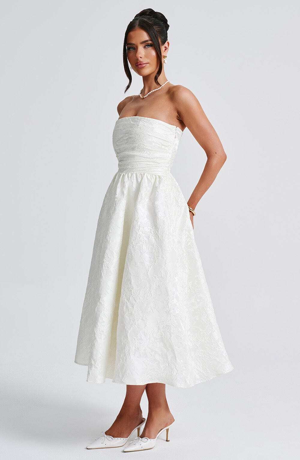 Saoirse Midi Dress - Ivory - Image 5