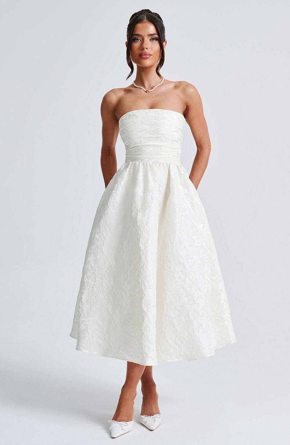 Saoirse Midi Dress - Ivory - Image 9