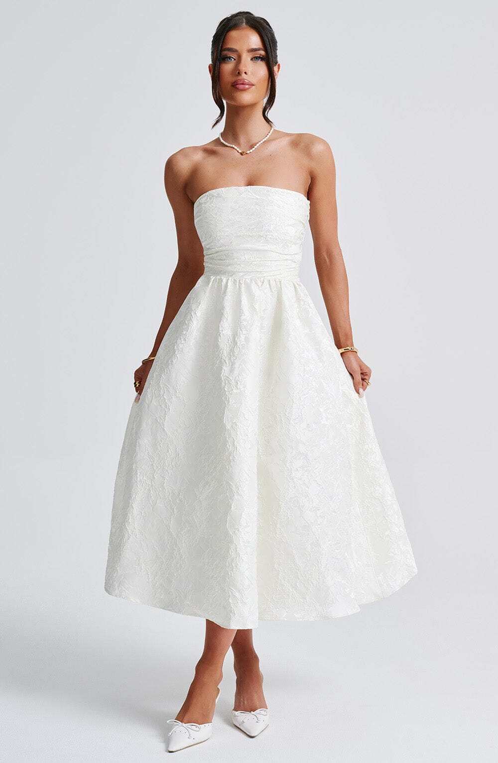 Saoirse Midi Dress - Ivory - Image 6