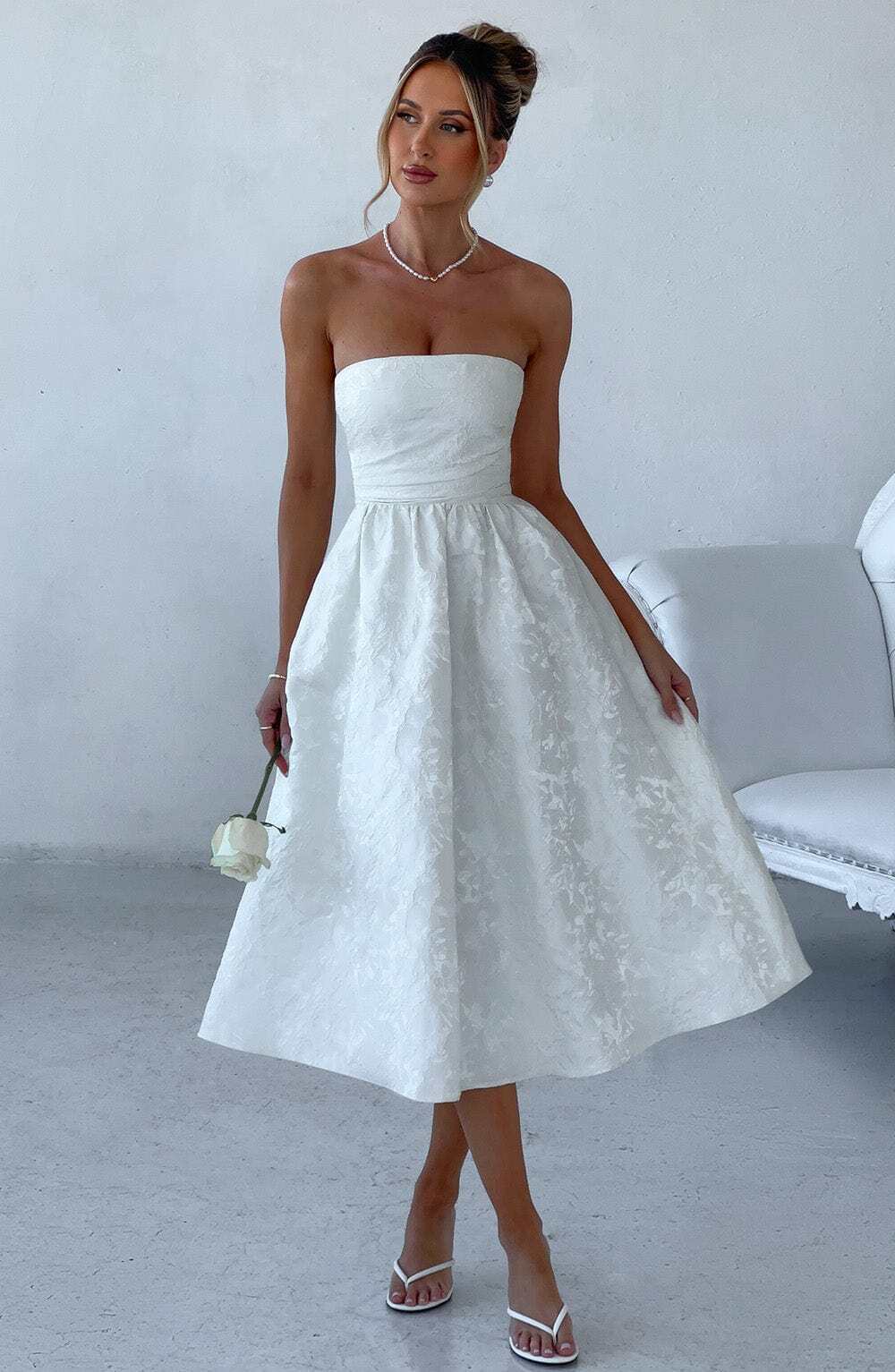 Saoirse Midi Dress - Ivory - Image 4