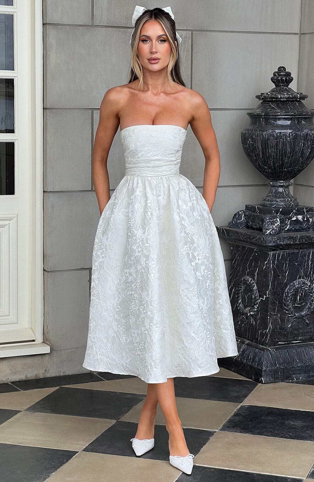 Saoirse Midi Dress - Ivory - Image 3