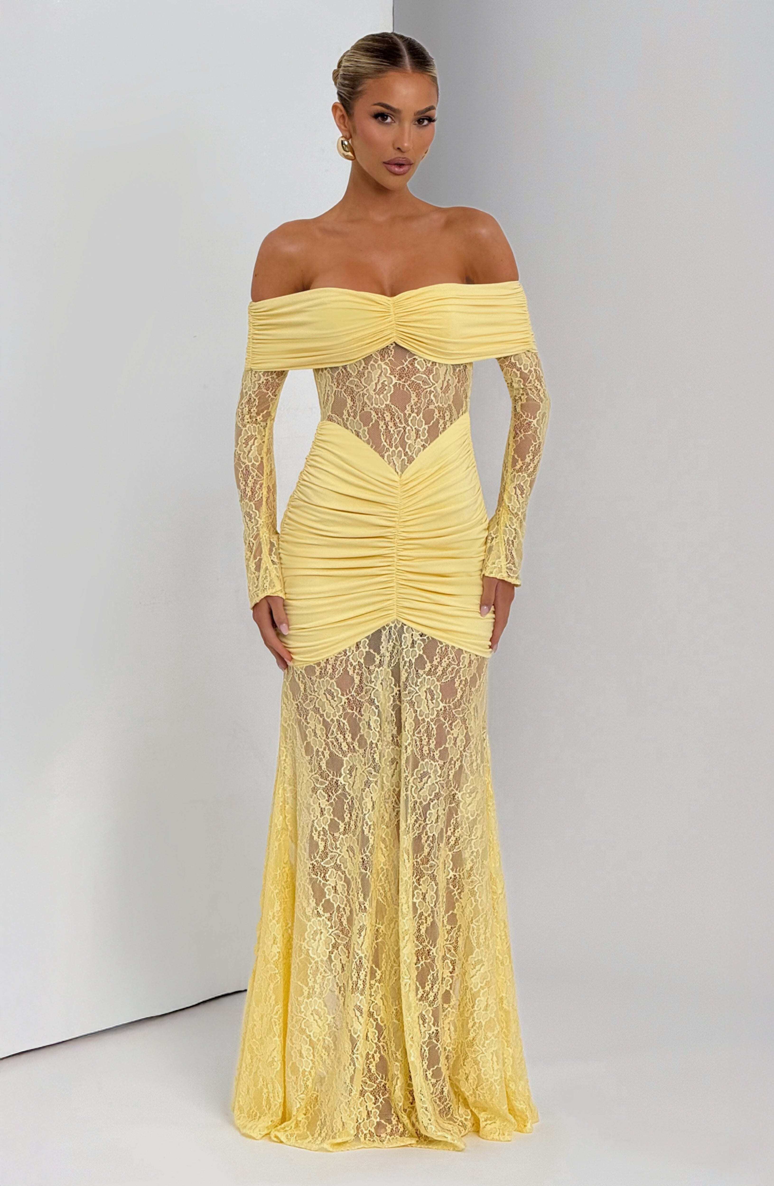 Sauline Maxi Dress - Lemon - Image 5