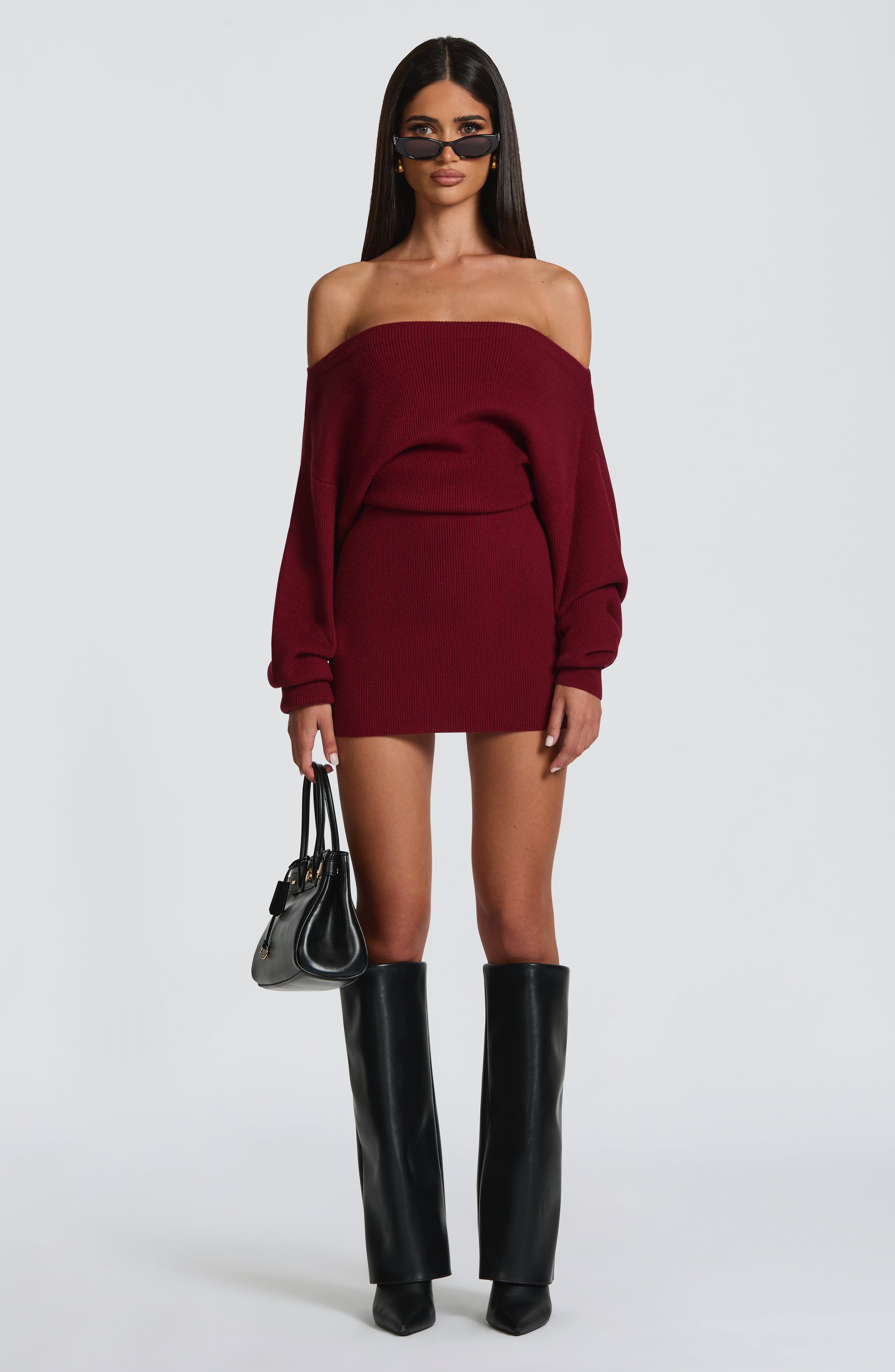 Sawyer Mini Dress - Burgundy - Image 6