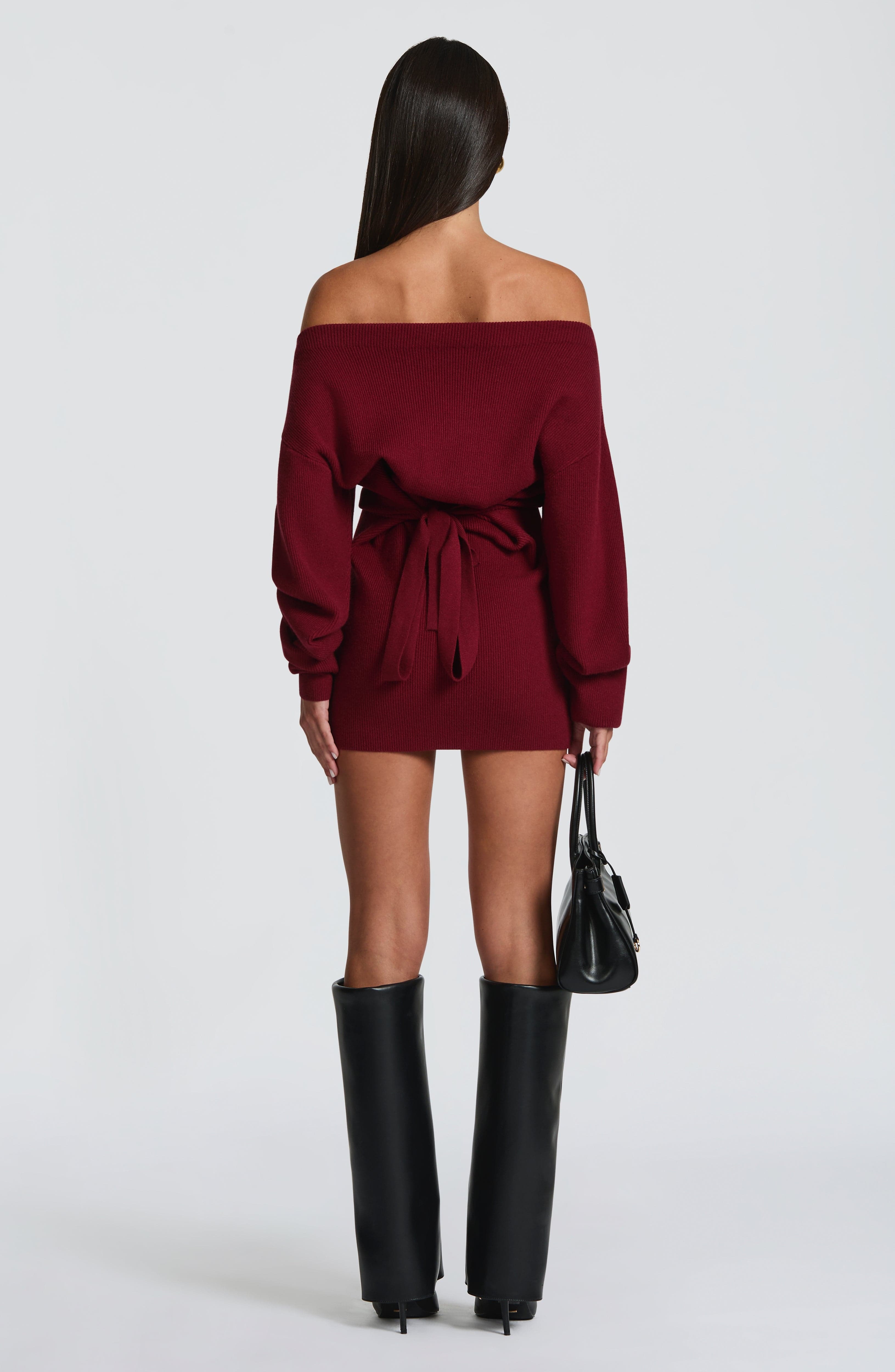 Sawyer Mini Dress - Burgundy - Image 4
