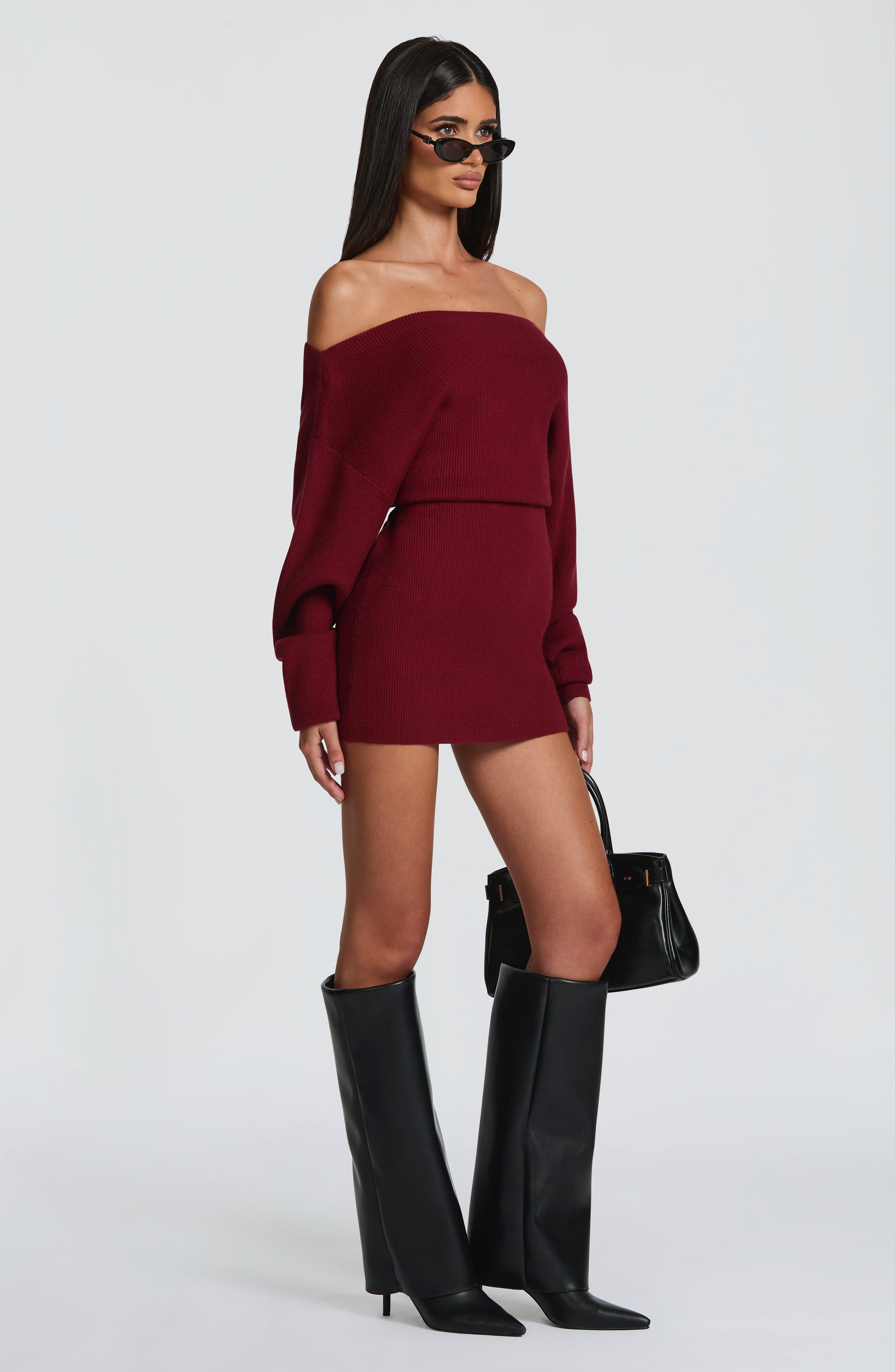 Sawyer Mini Dress - Burgundy - Image 5