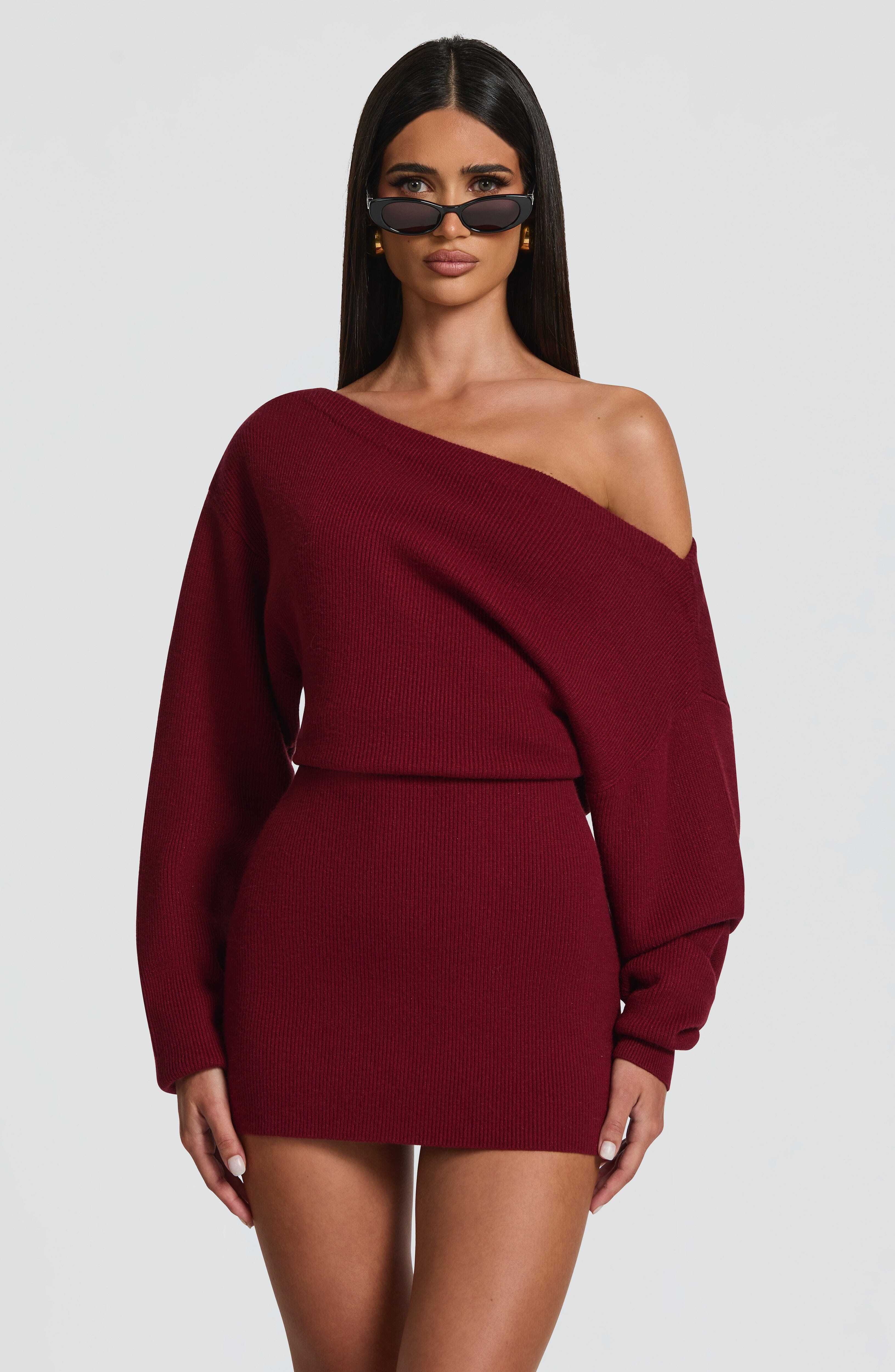 Sawyer Mini Dress - Burgundy - Image 2