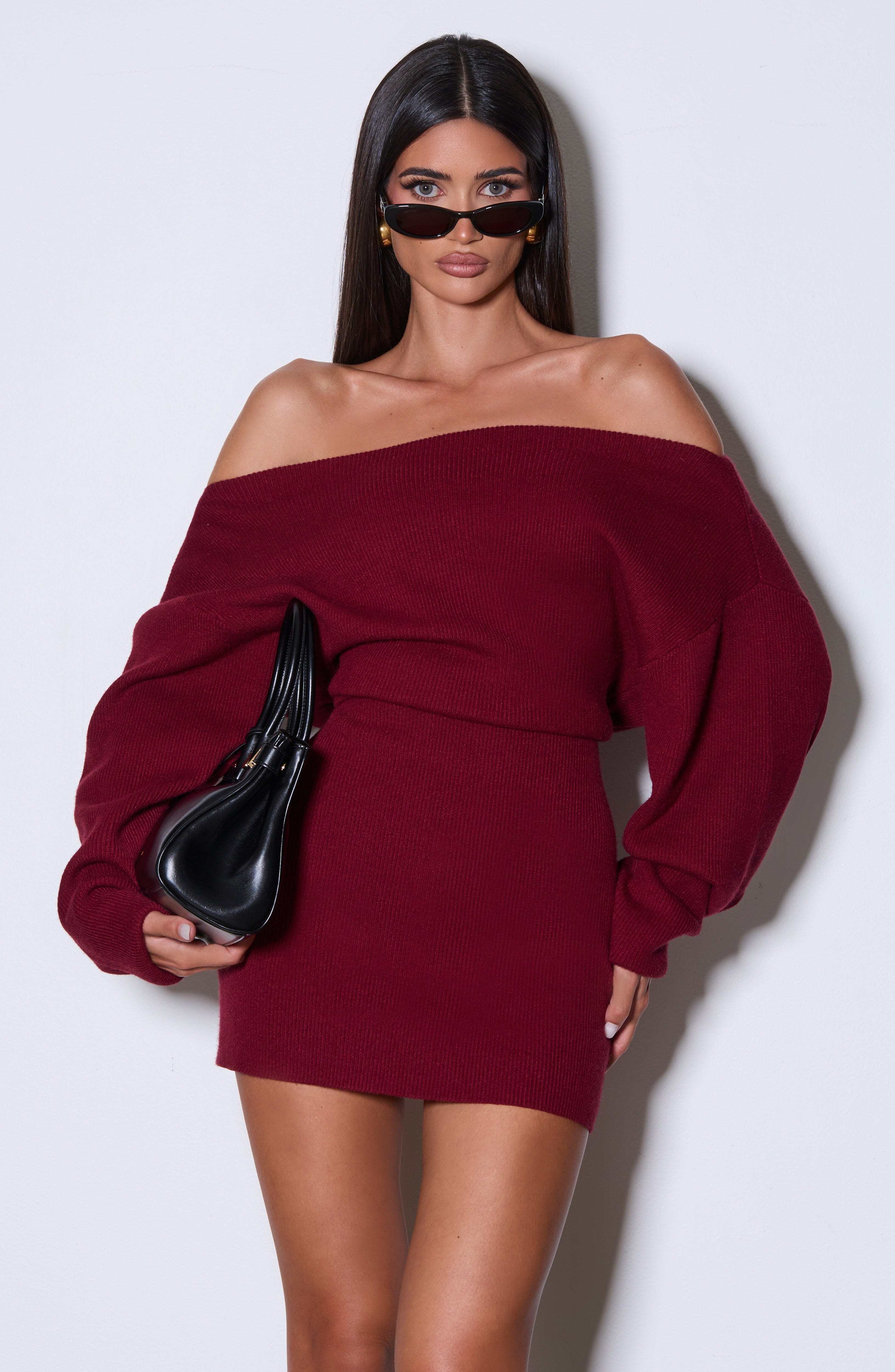 Sawyer Mini Dress - Burgundy - Image 7