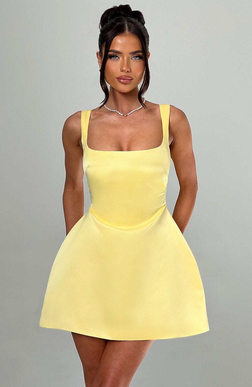 Sofie Mini Dress - Lemon - Image 3