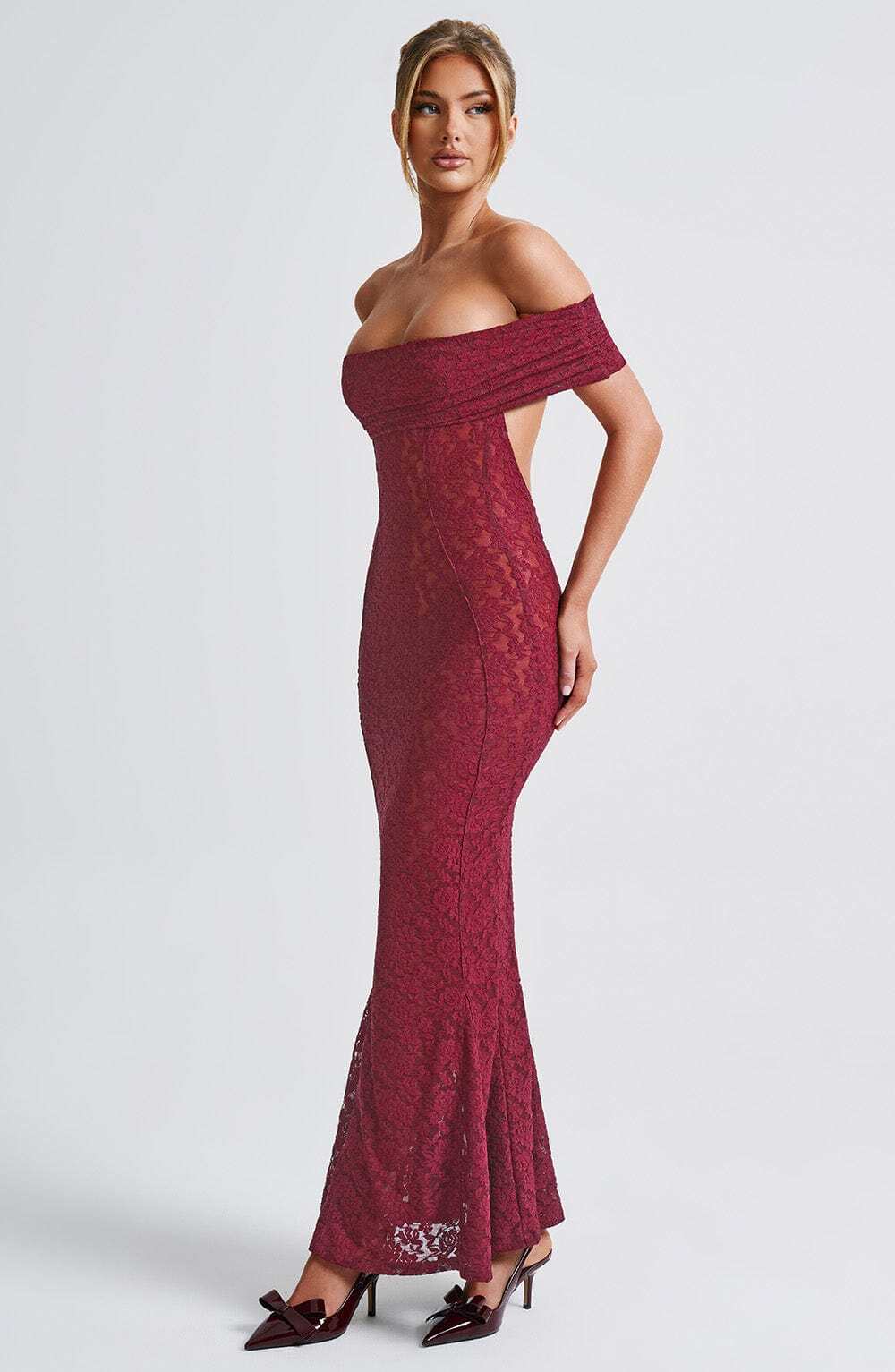 Stephanie Maxi Dress - Burgundy - Image 4