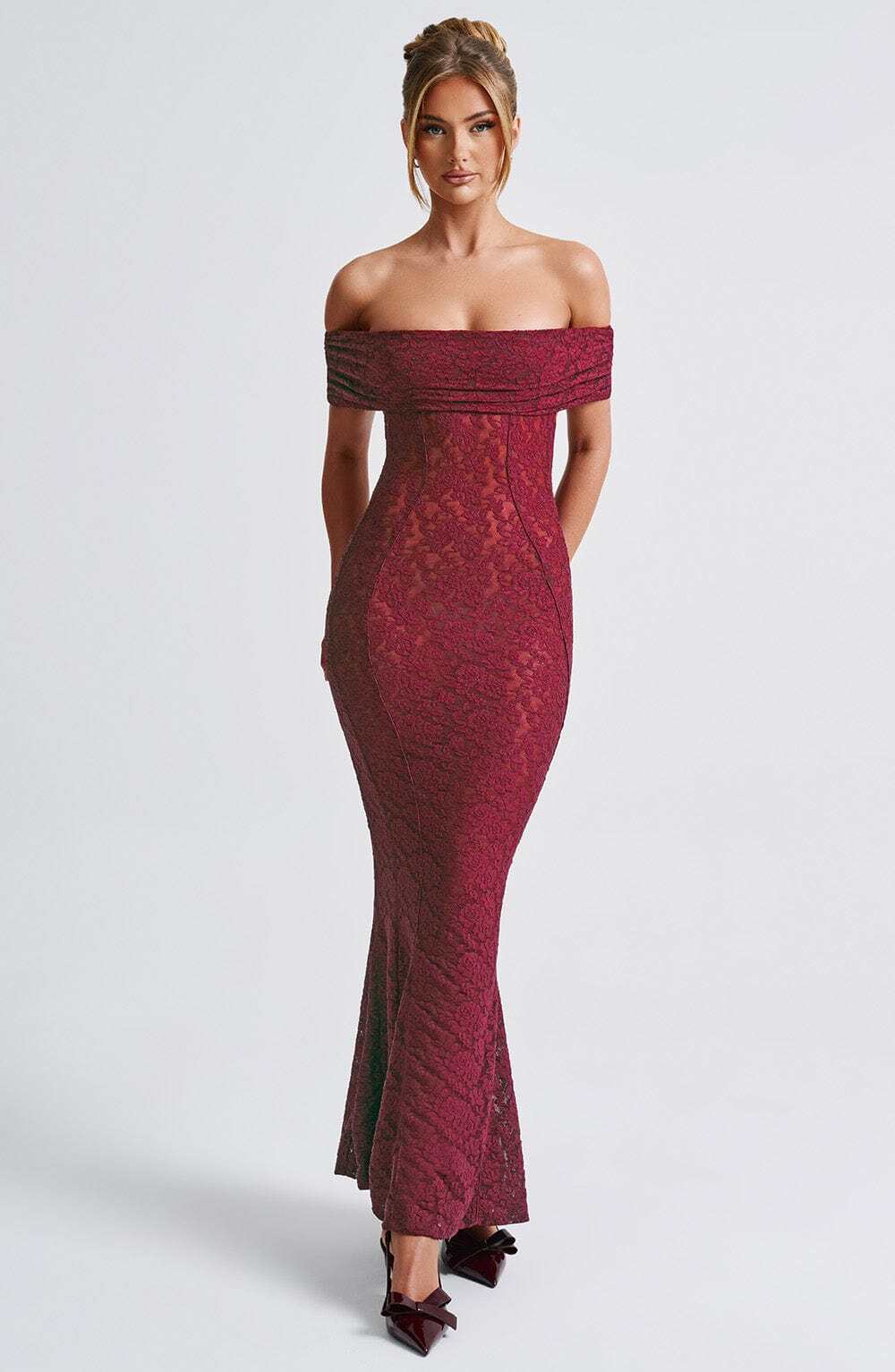 Stephanie Maxi Dress - Burgundy - Image 5