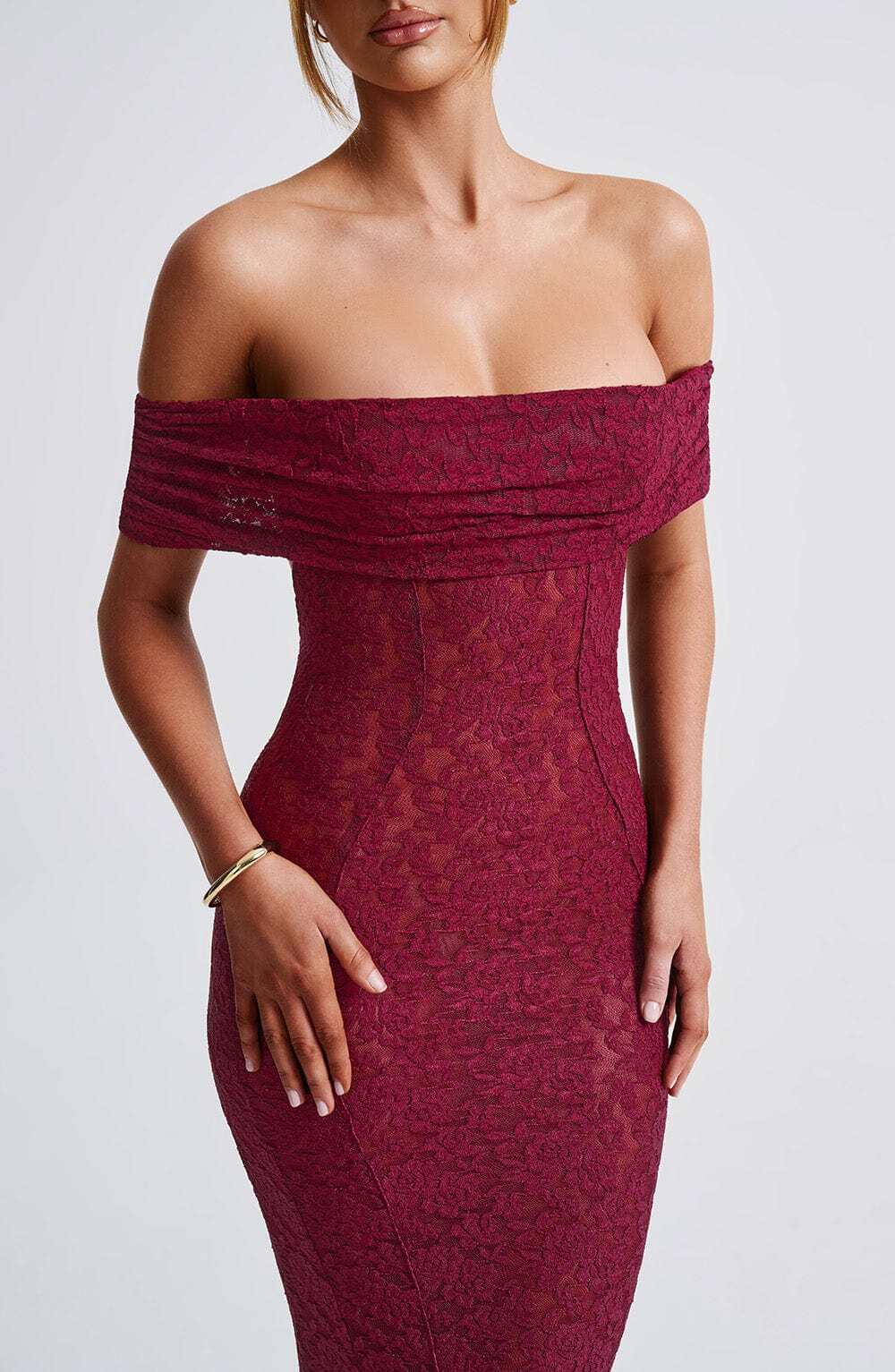 Stephanie Maxi Dress - Burgundy - Image 7