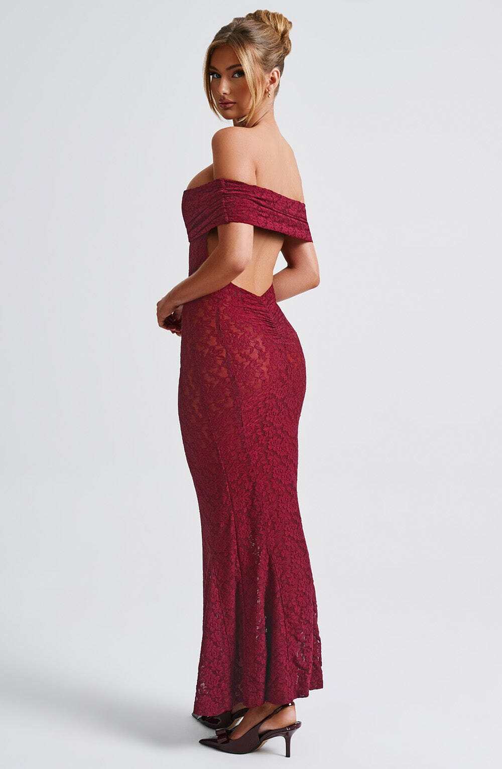 Stephanie Maxi Dress - Burgundy - Image 6