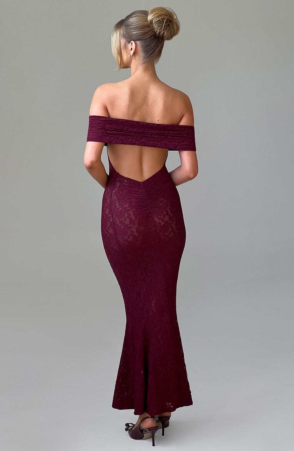 Stephanie Maxi Dress - Burgundy - Image 14