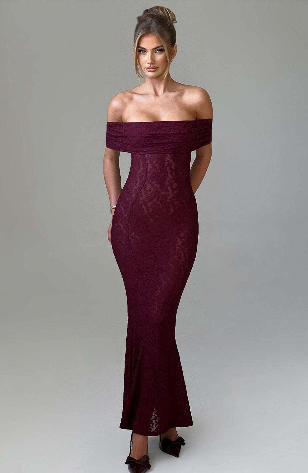 Stephanie Maxi Dress - Burgundy - Image 11