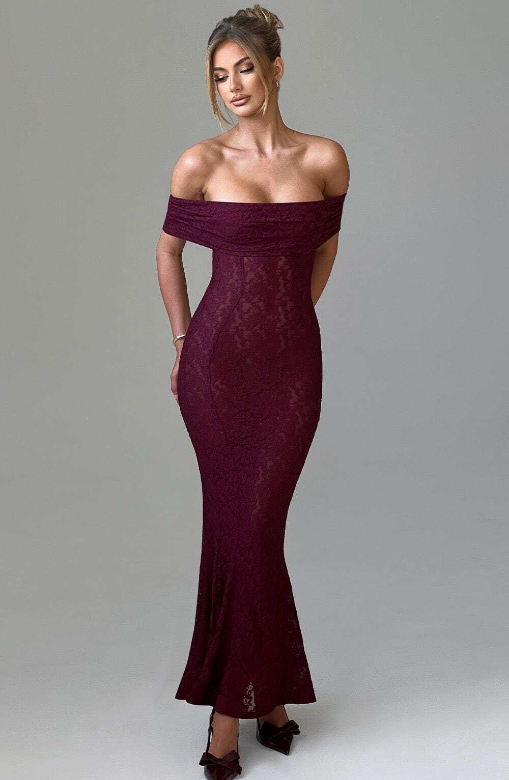 Stephanie Maxi Dress - Burgundy - Image 12
