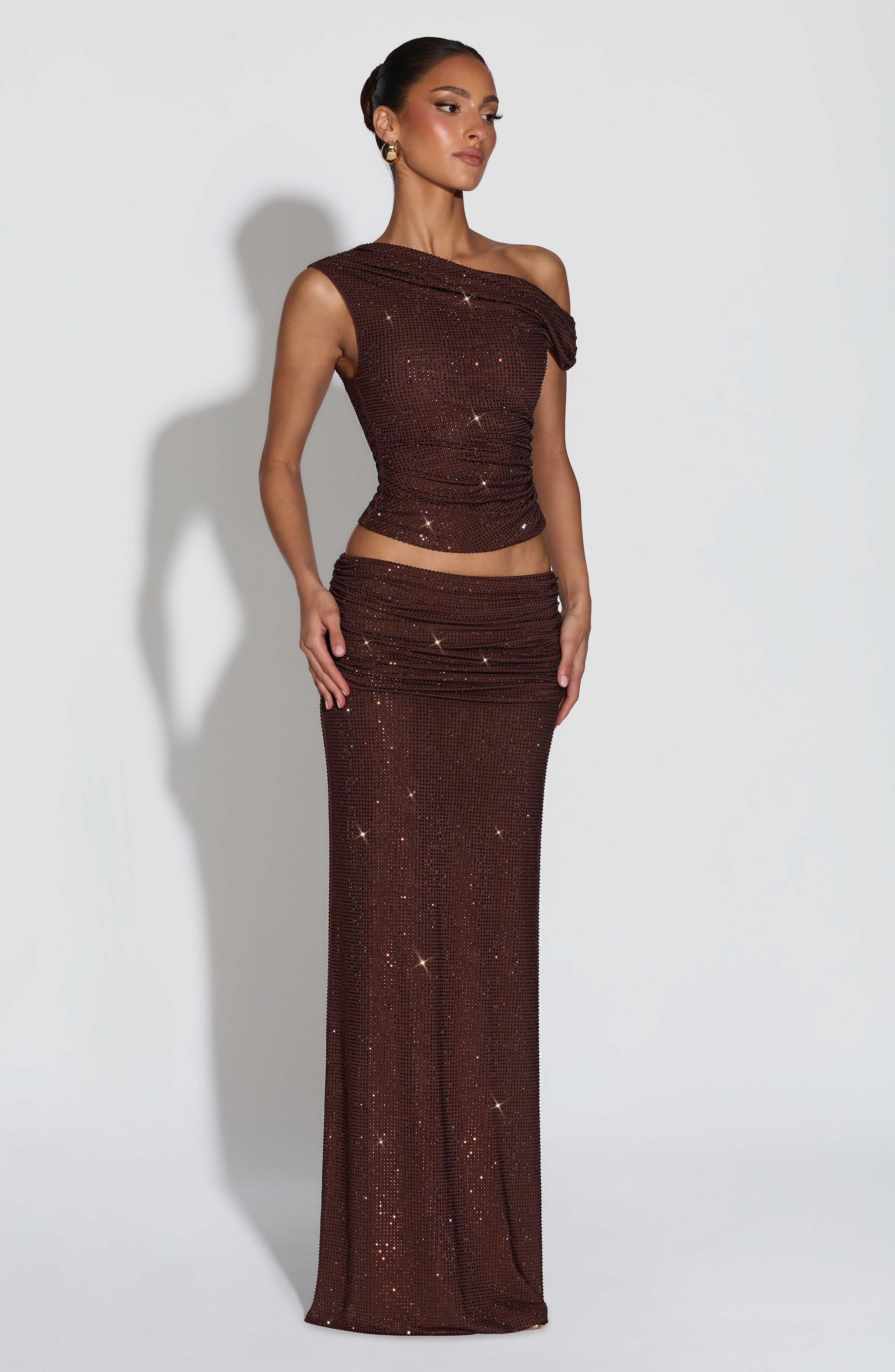 Sterling Maxi Skirt - Plum Brown - Image 4