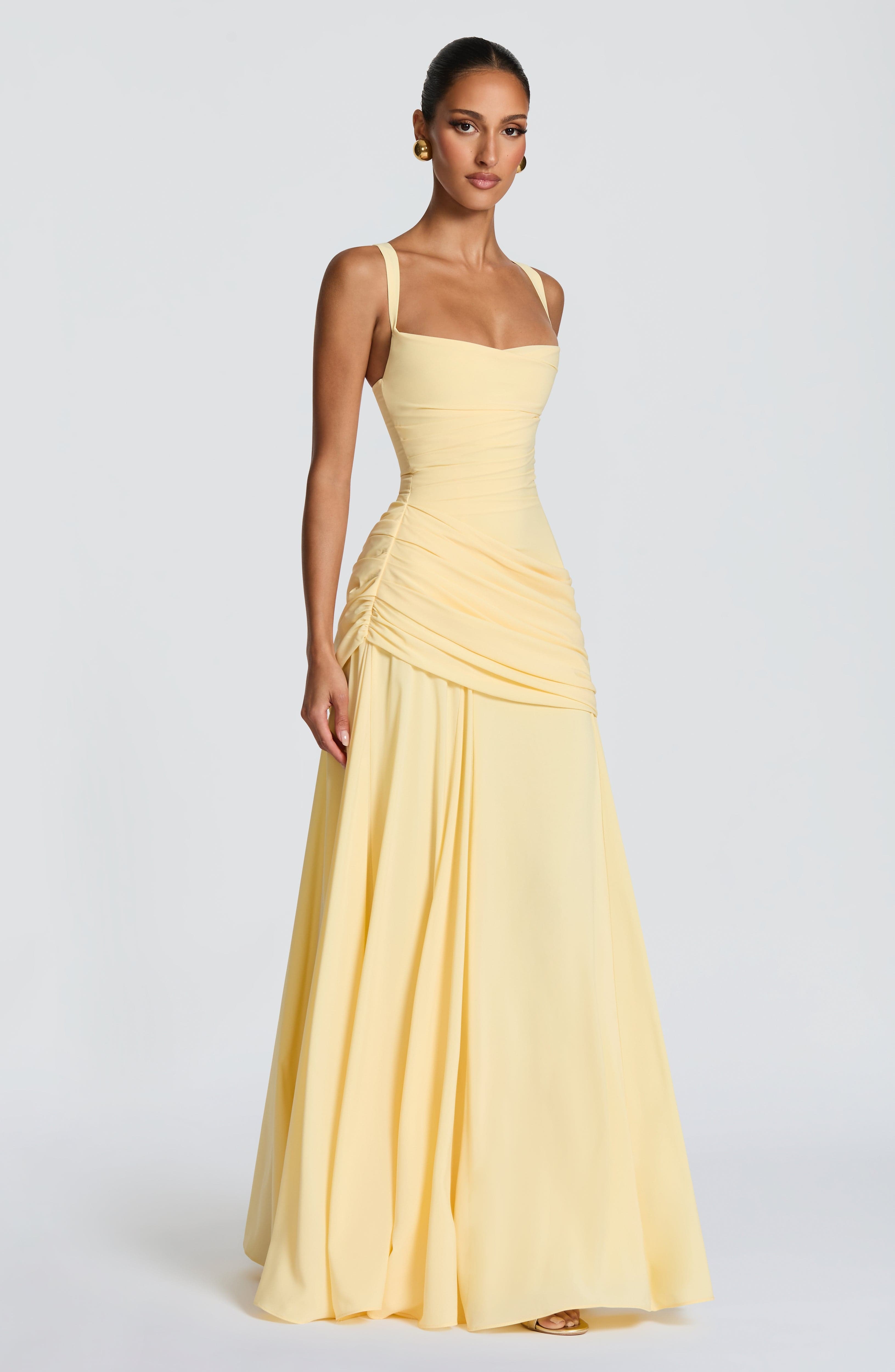 Sura Maxi Dress - Lemon - Image 3