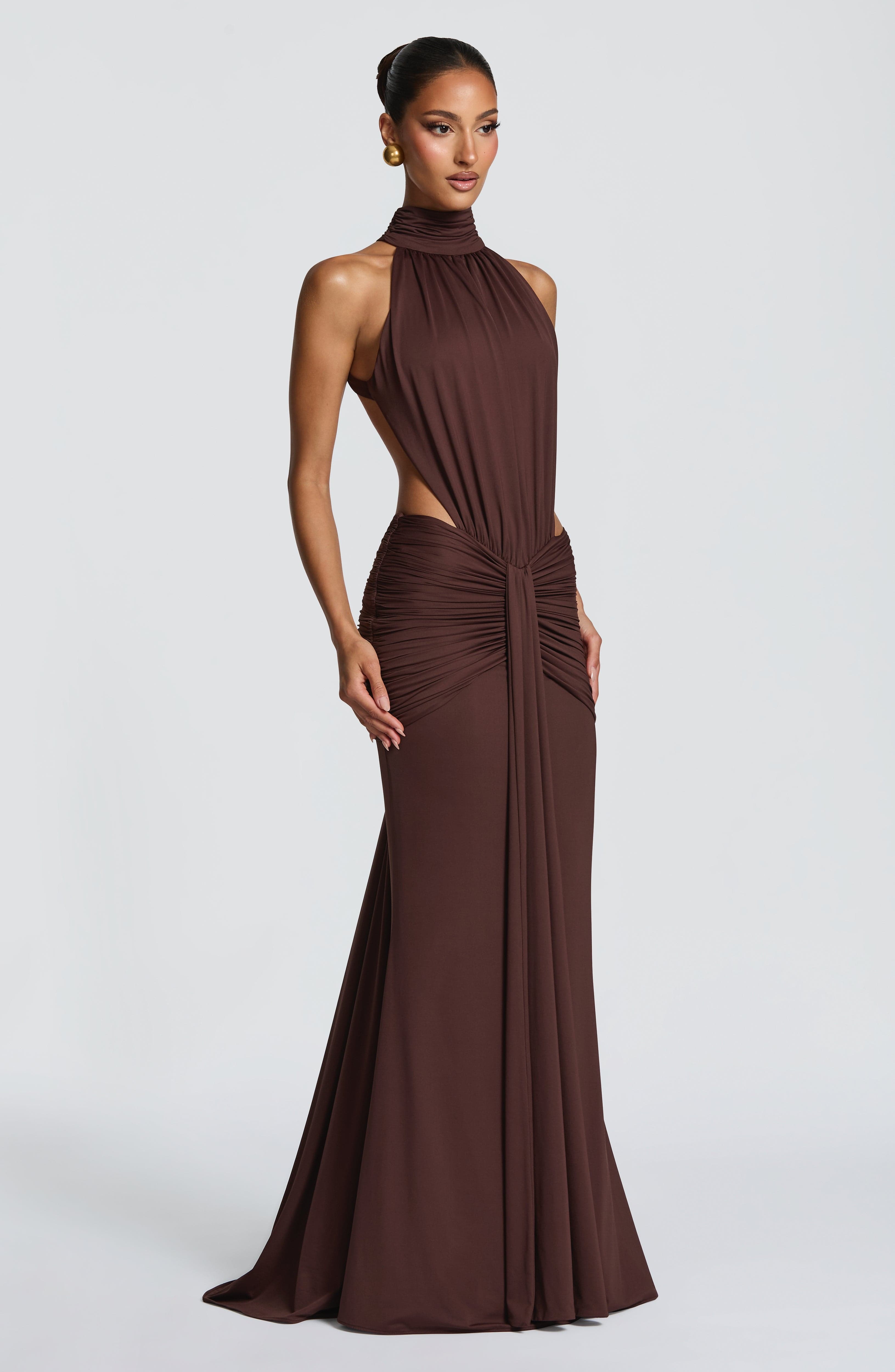 Thekla Maxi Dress - Plum Brown - Image 3
