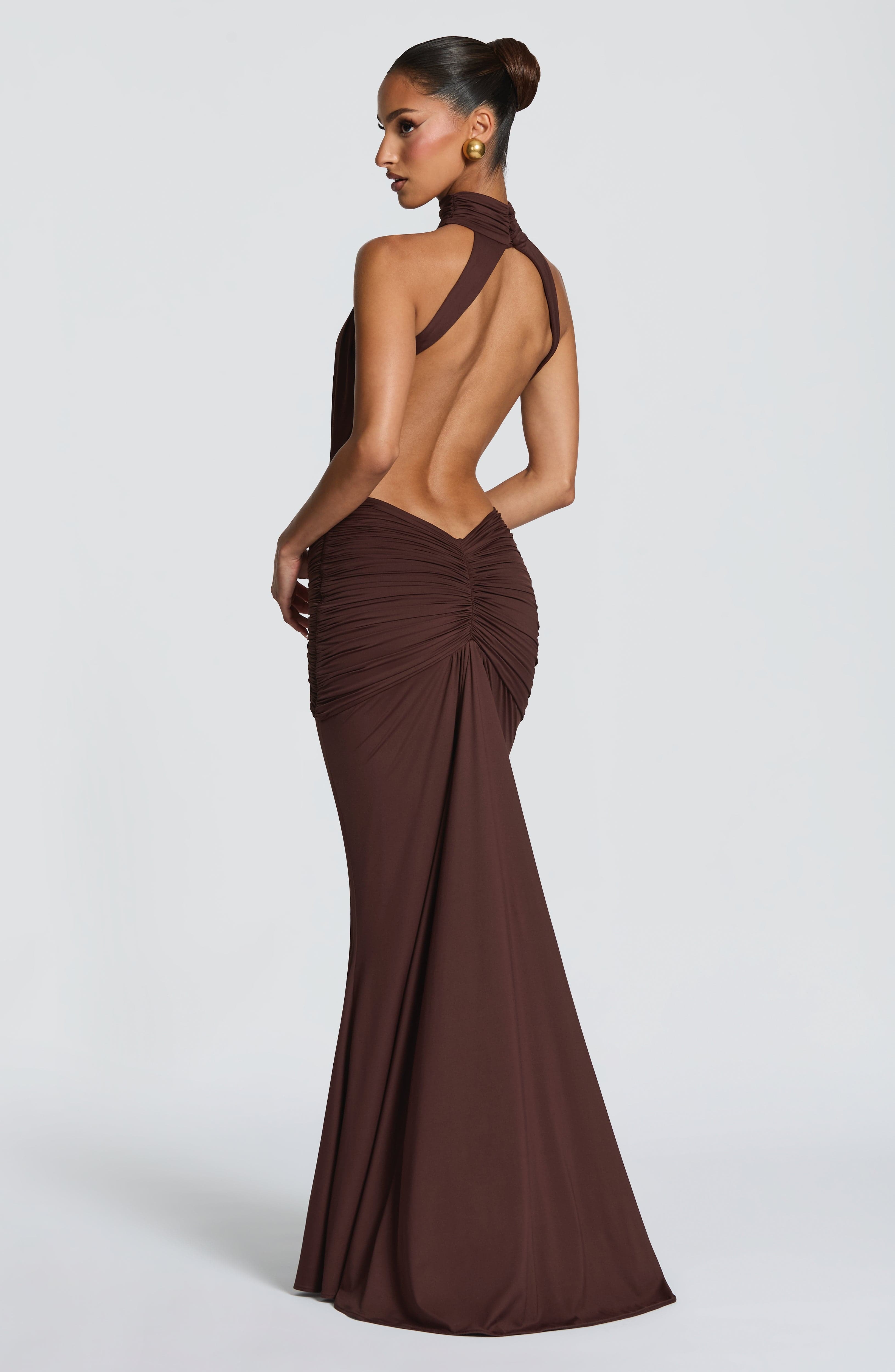 Thekla Maxi Dress - Plum Brown - Image 2