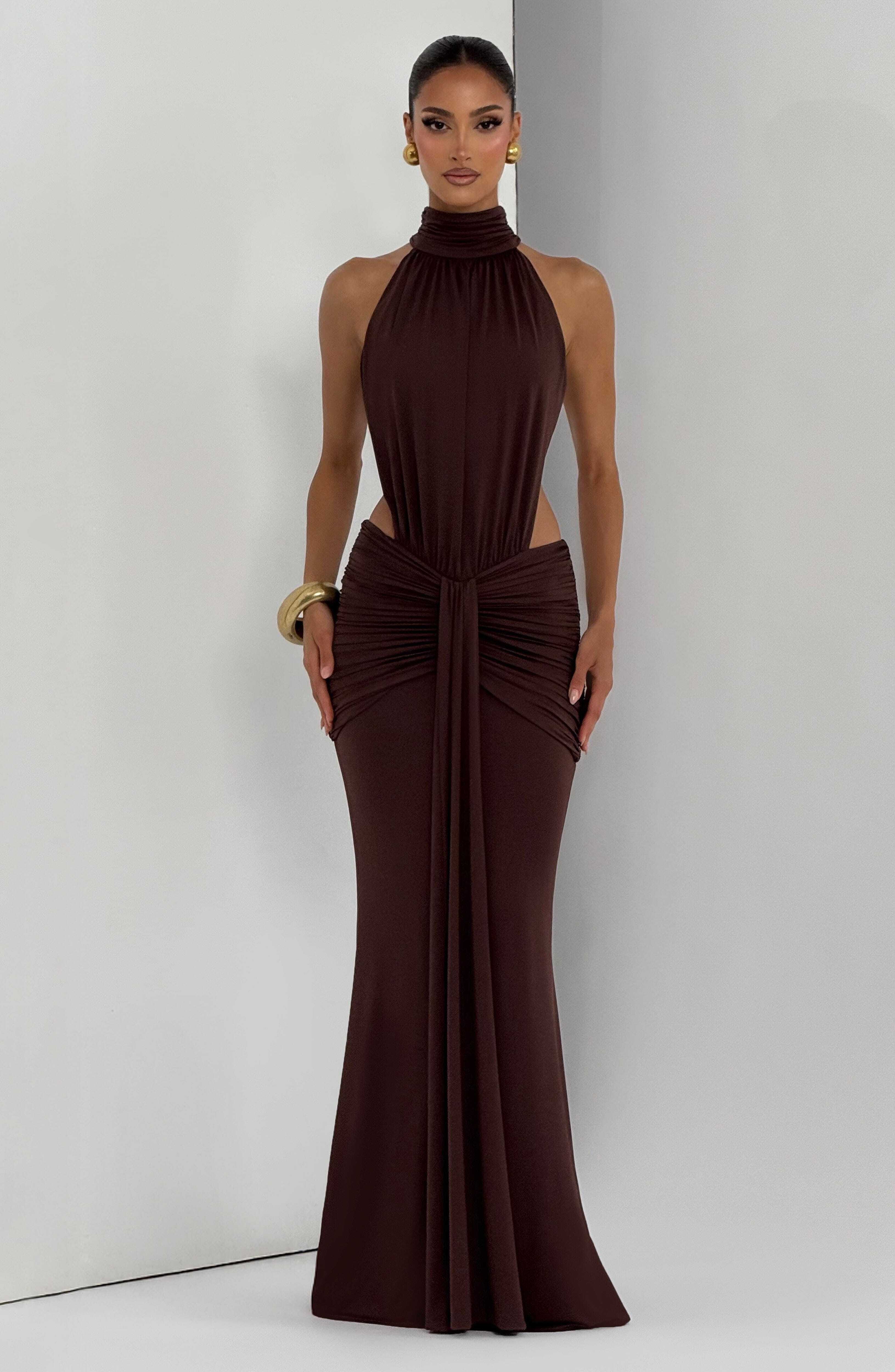Thekla Maxi Dress - Plum Brown - Image 14
