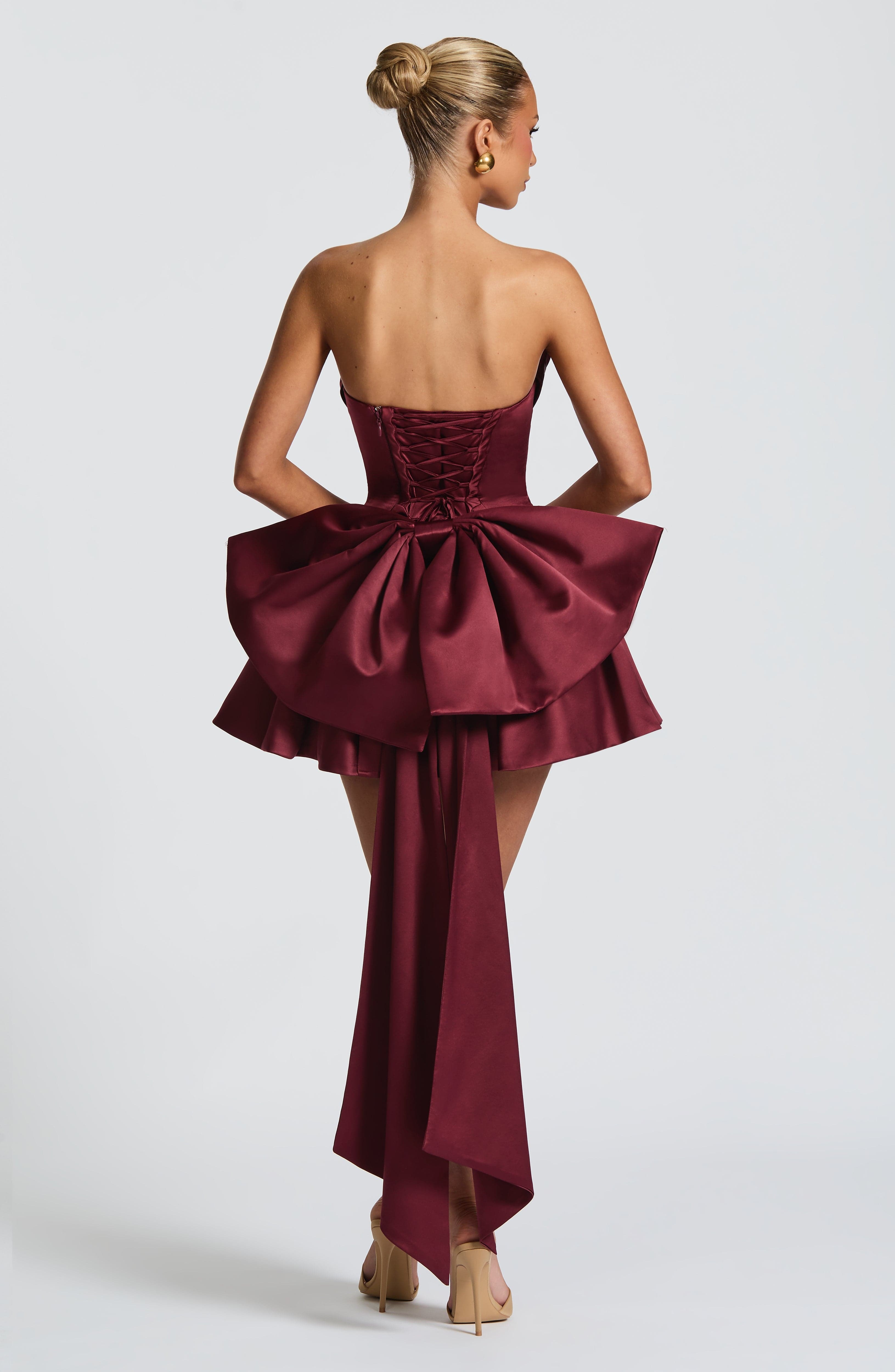 Trinity Mini Dress - Cherry Lacquer - Image 2