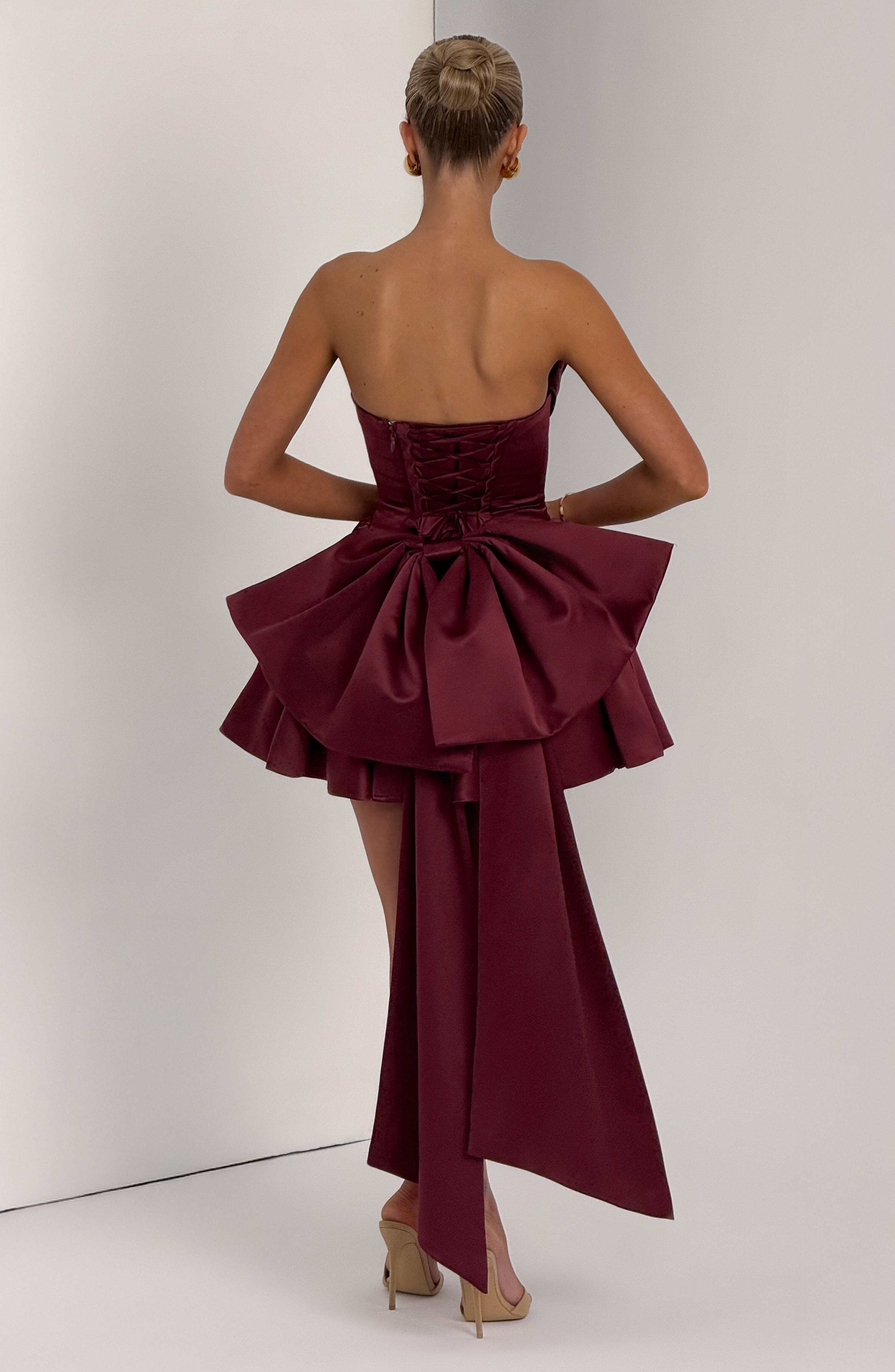 Trinity Mini Dress - Cherry Lacquer - Image 12