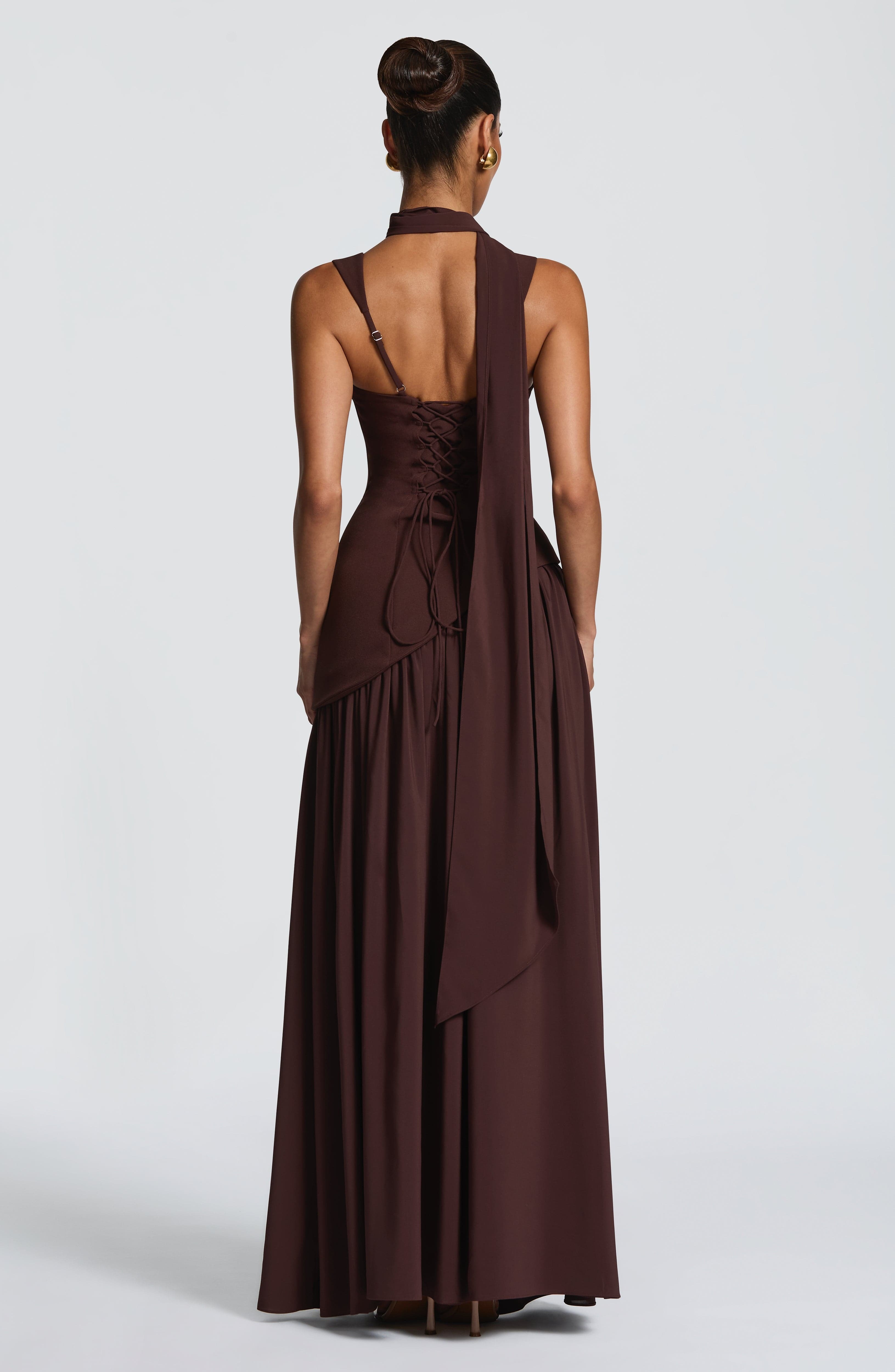 Tullulah Maxi Dress - Plum Brown - Image 3