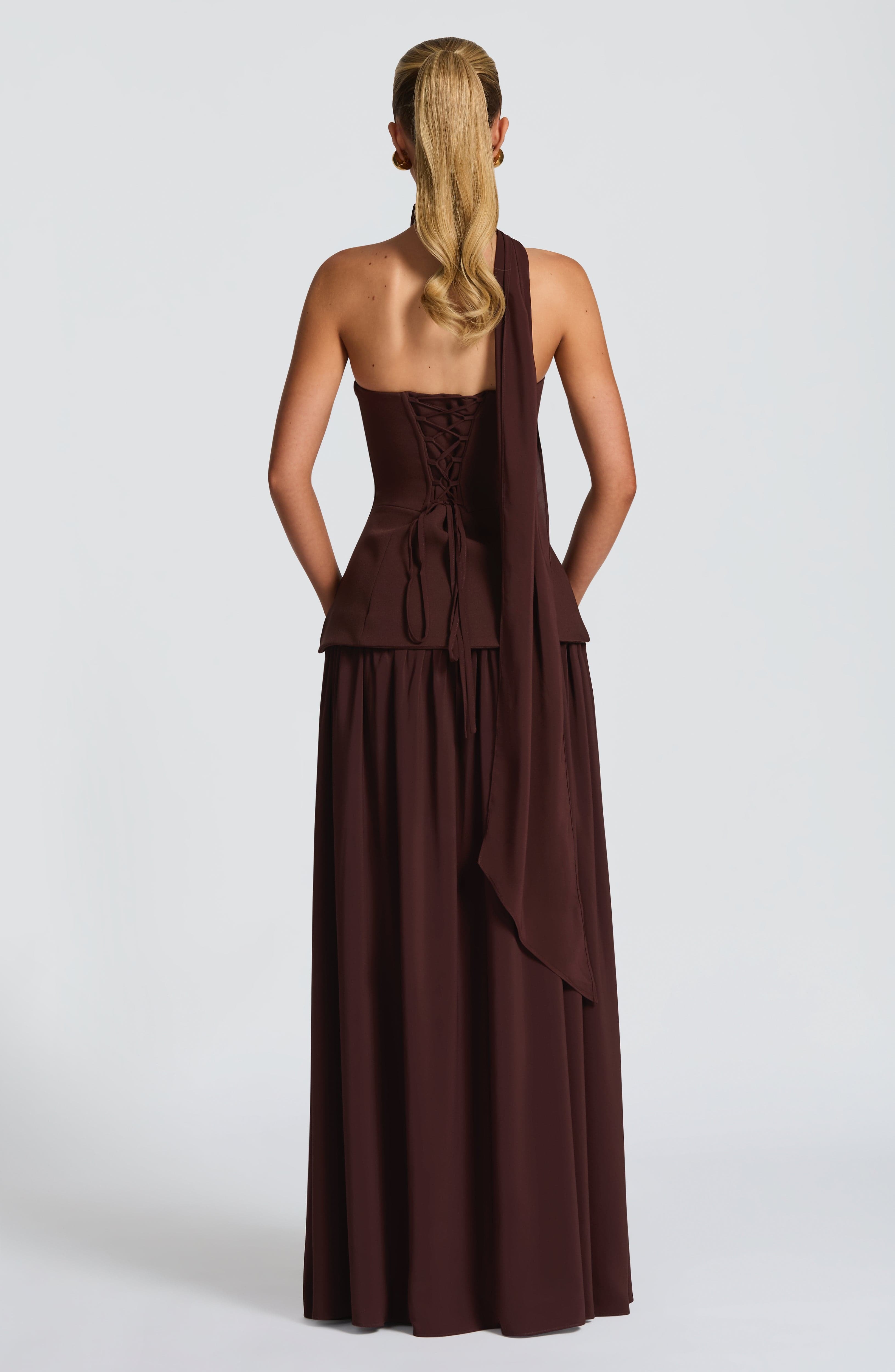 Vietta Maxi Dress - Plum Brown - Image 5