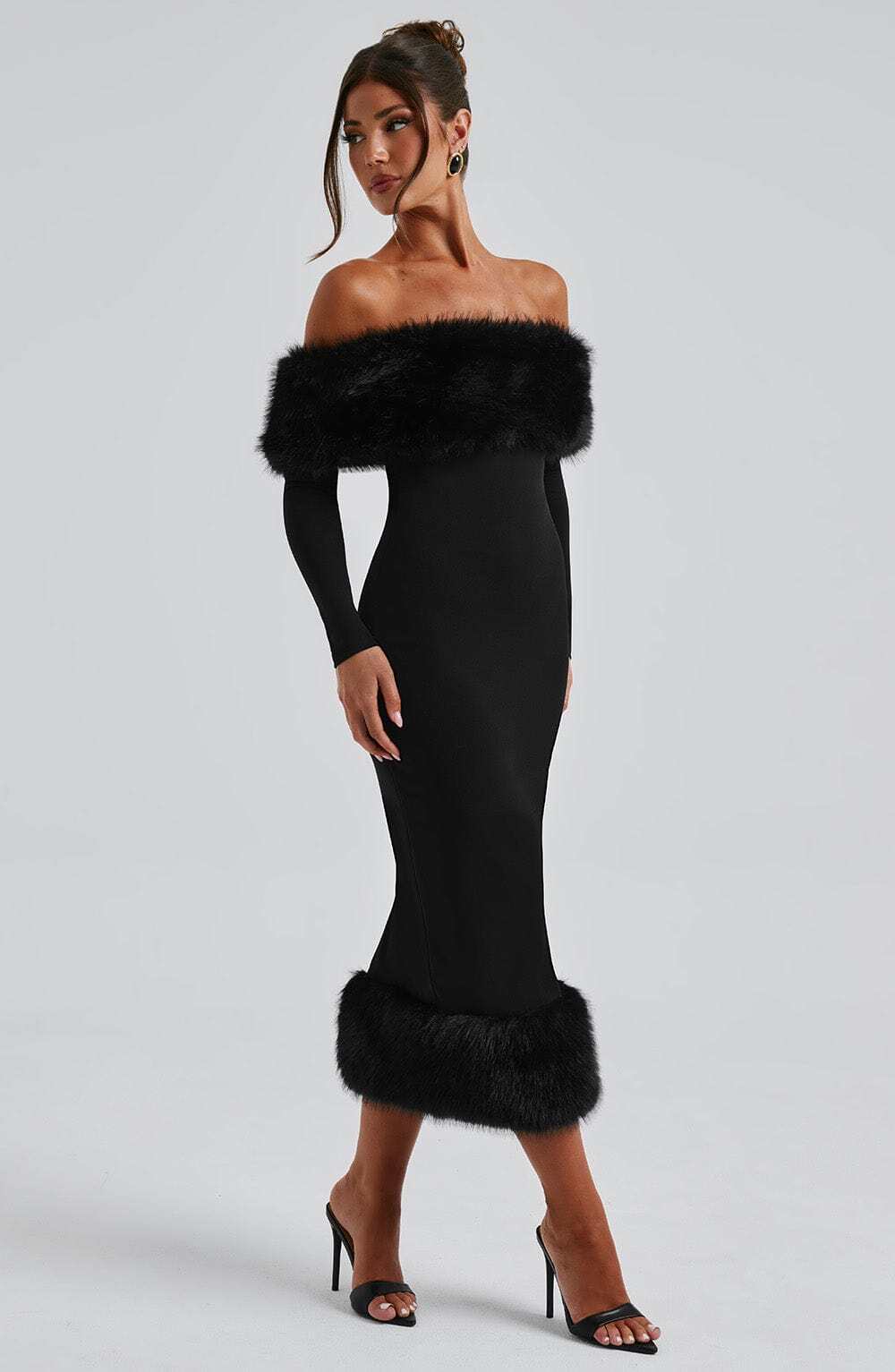 Vittoria Midi Dress-Black - Image 3