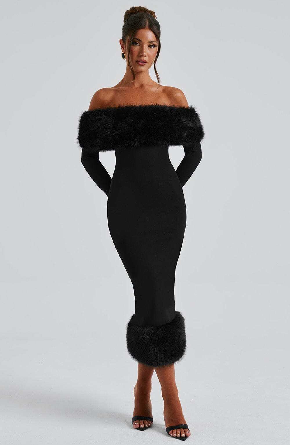 Vittoria Midi Dress-Black - Image 11