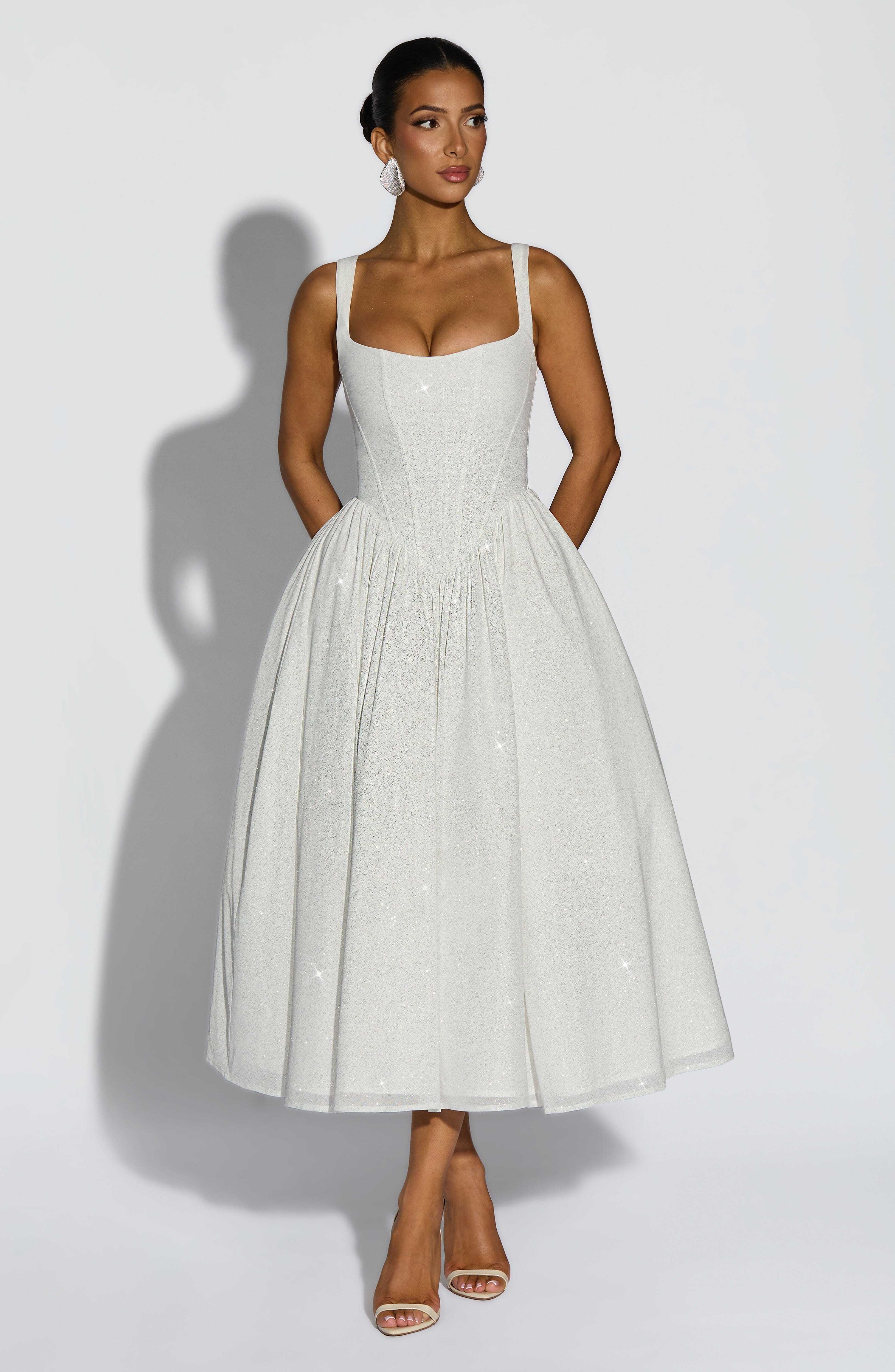 Vivienne Midi Dress - Ivory Sparkle - Image 4