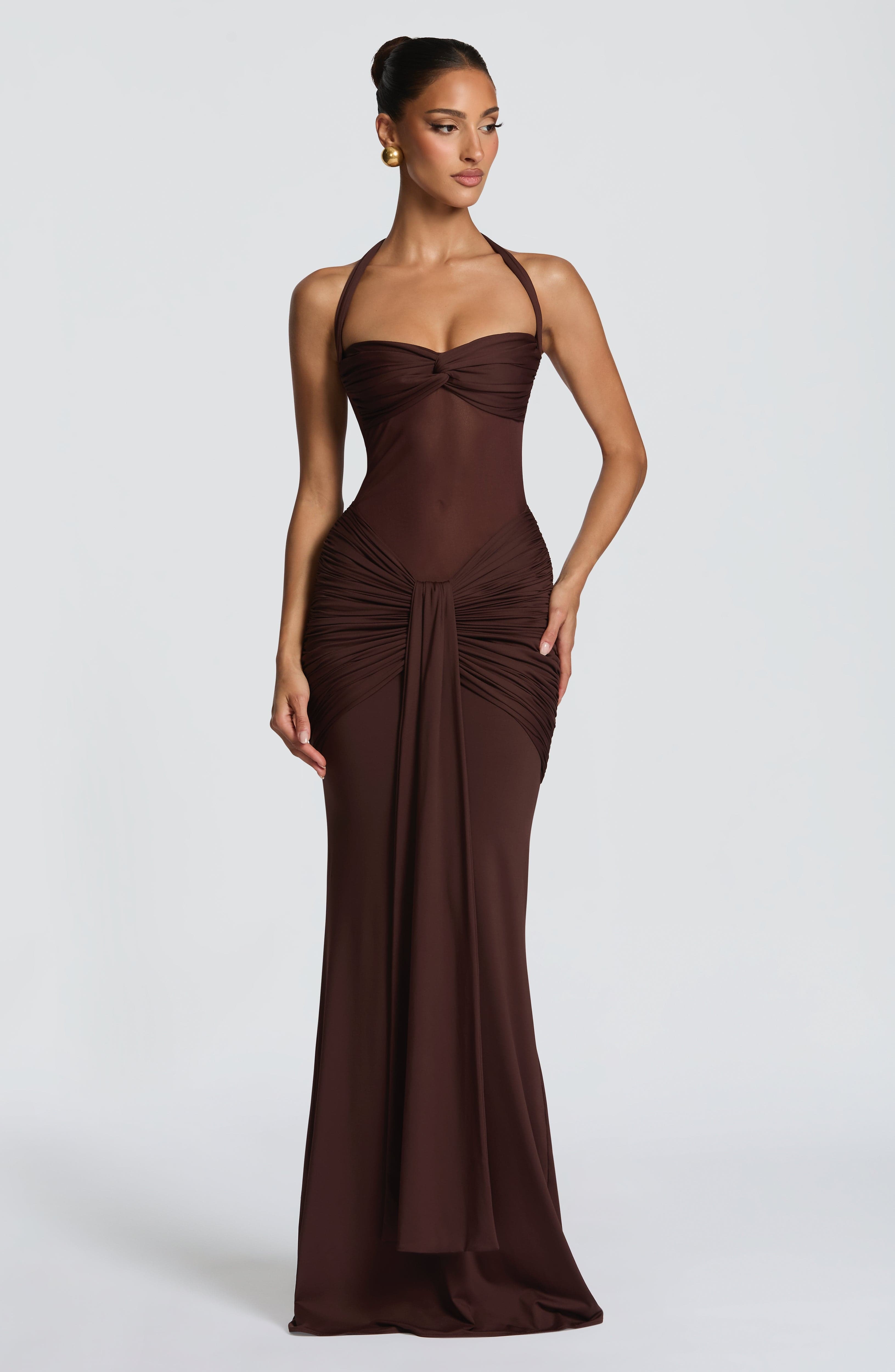 Vixen Maxi Dress - Plum Brown - Image 5