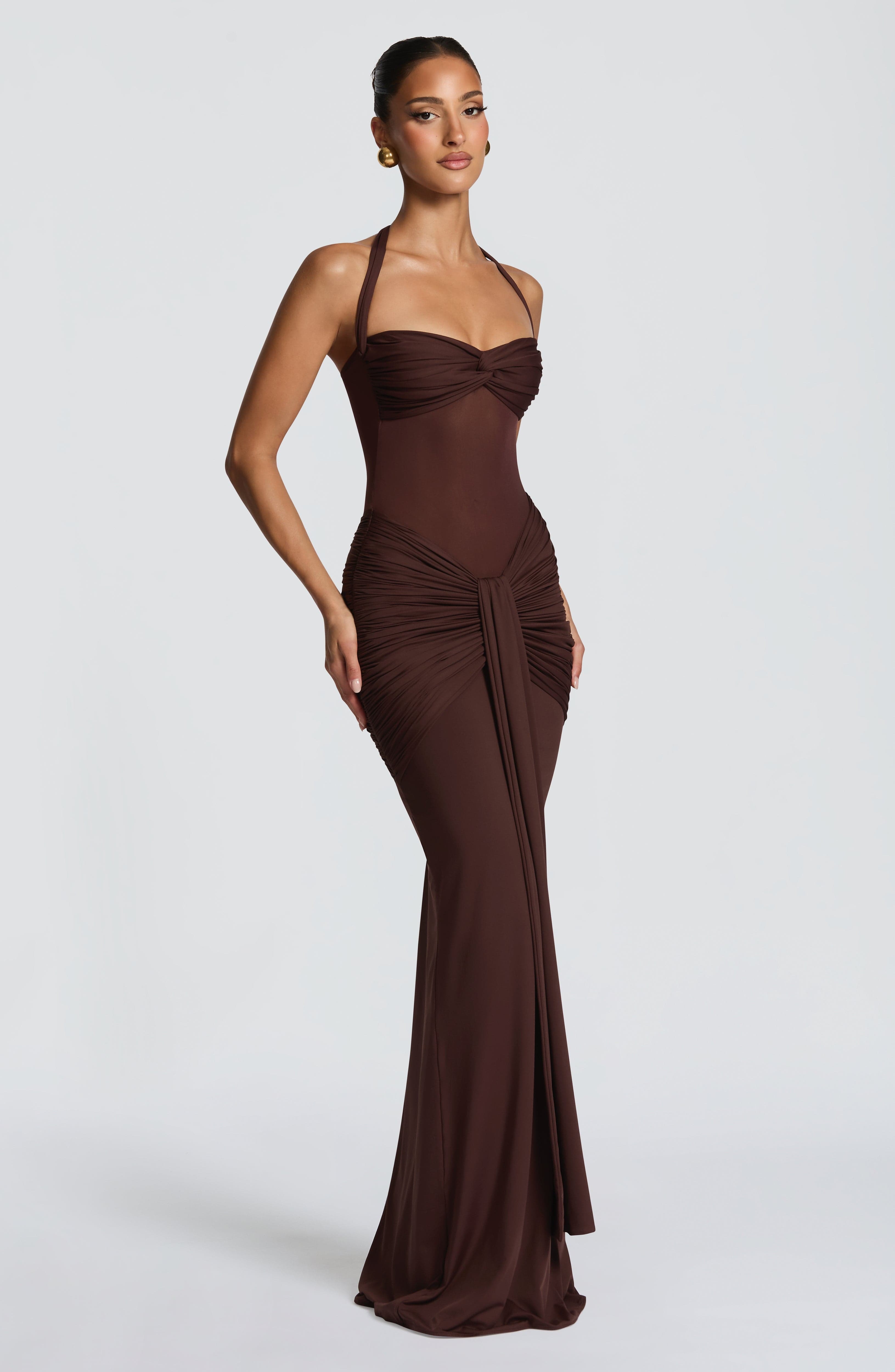 Vixen Maxi Dress - Plum Brown - Image 7