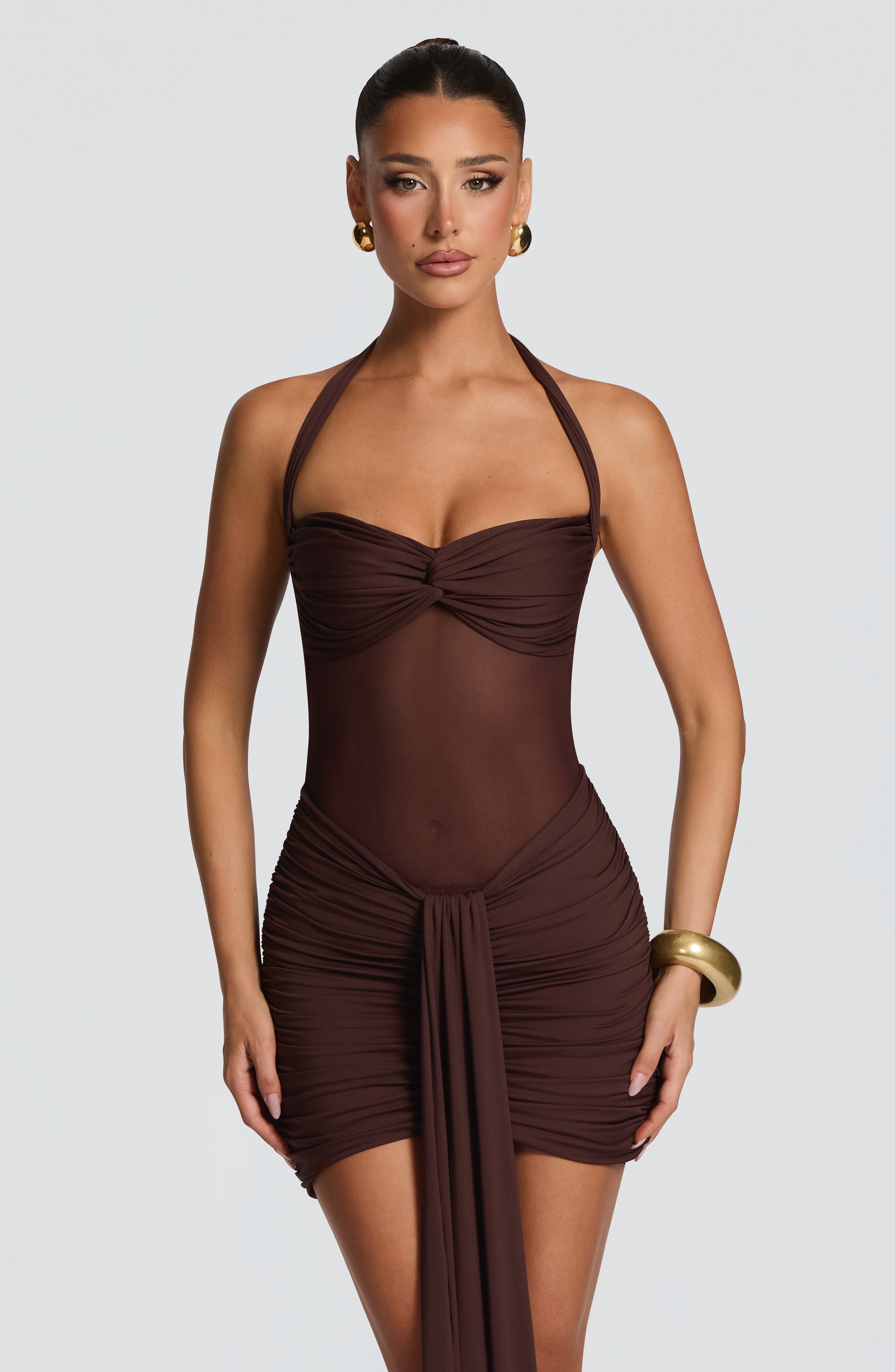 Vixen Mini Dress - Plum Brown - Image 4