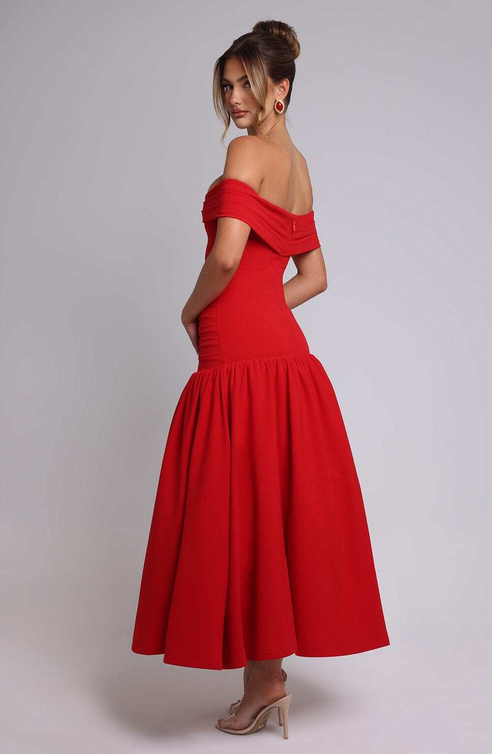 Wilhelmina Midaxi Dress - Red - Image 3