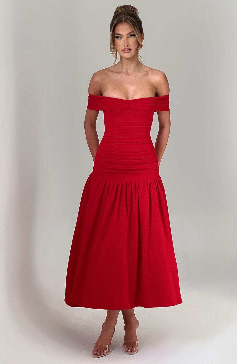 Wilhelmina Midaxi Dress - Red - Image 5