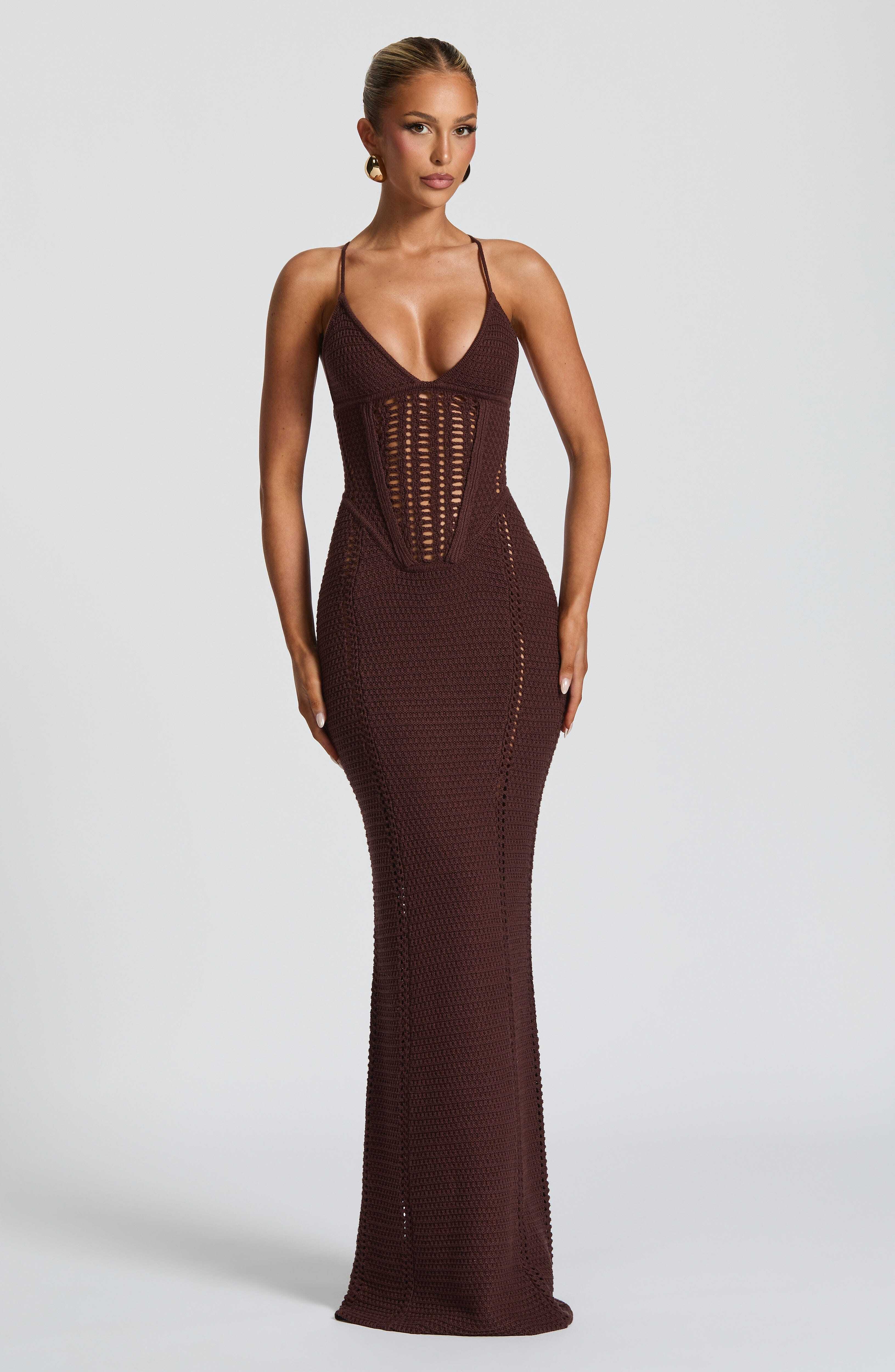 Xanthe Maxi Dress - Plum Brown - Image 4