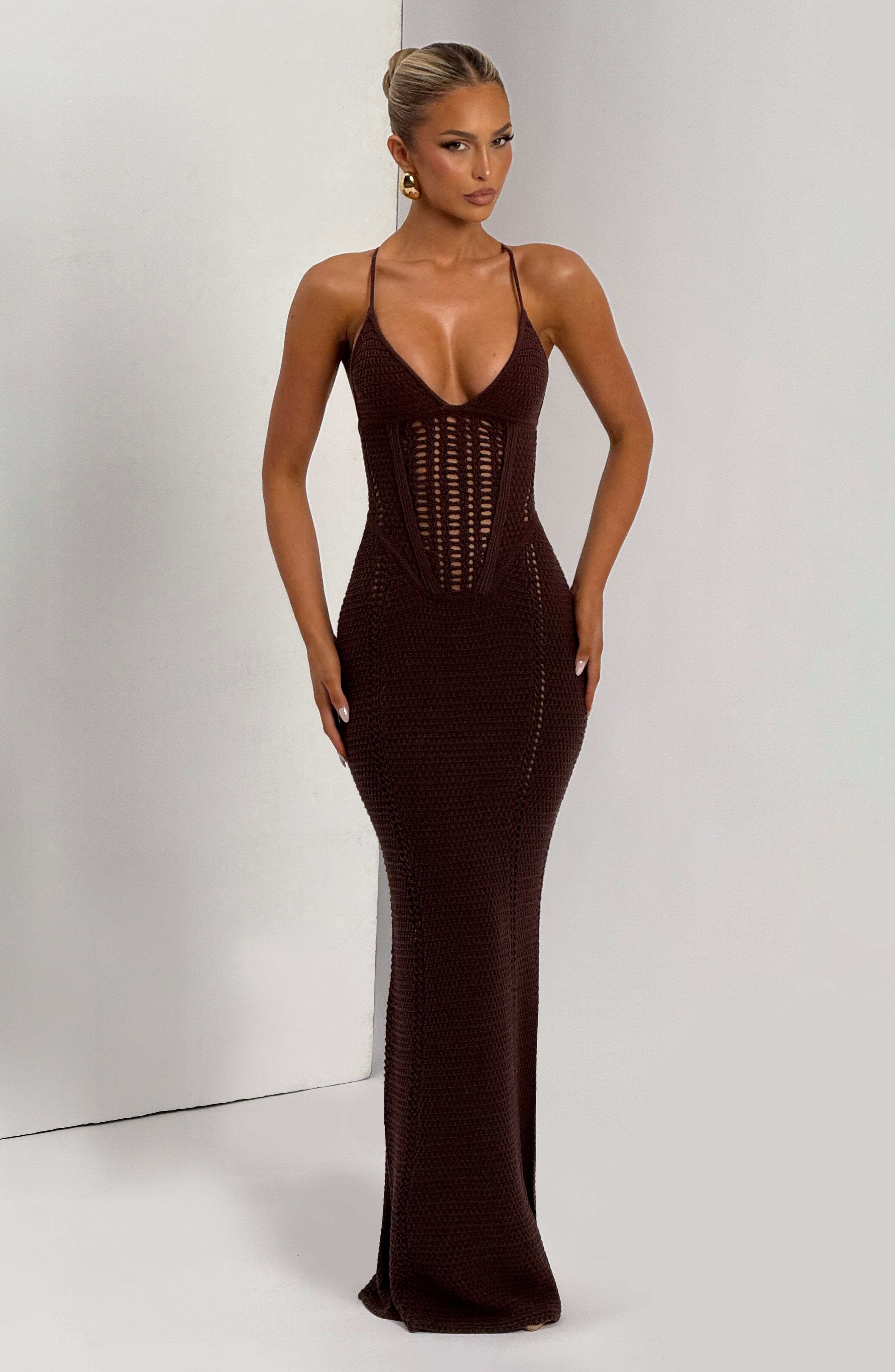 Xanthe Maxi Dress - Plum Brown - Image 6