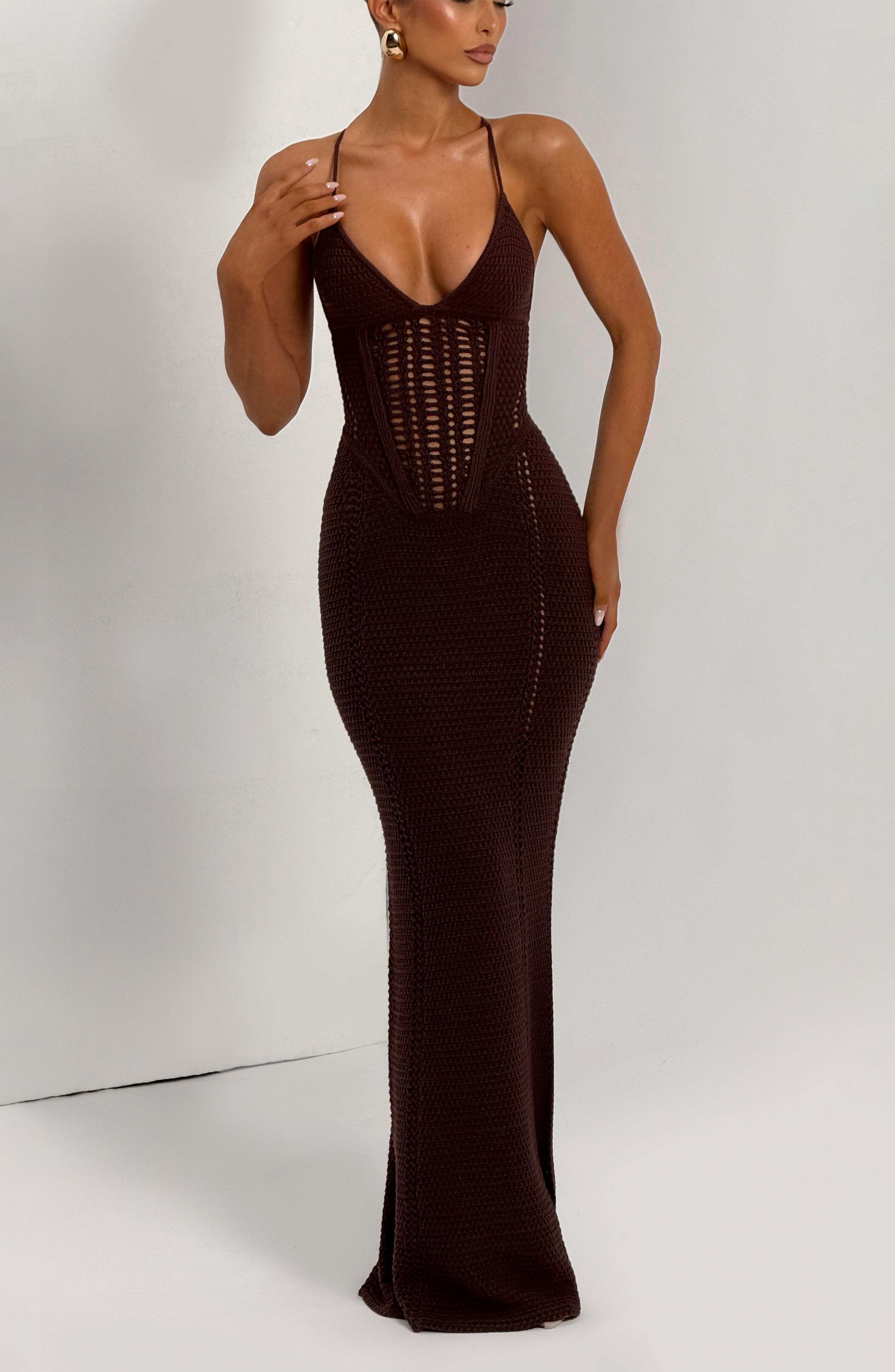 Xanthe Maxi Dress - Plum Brown - Image 7