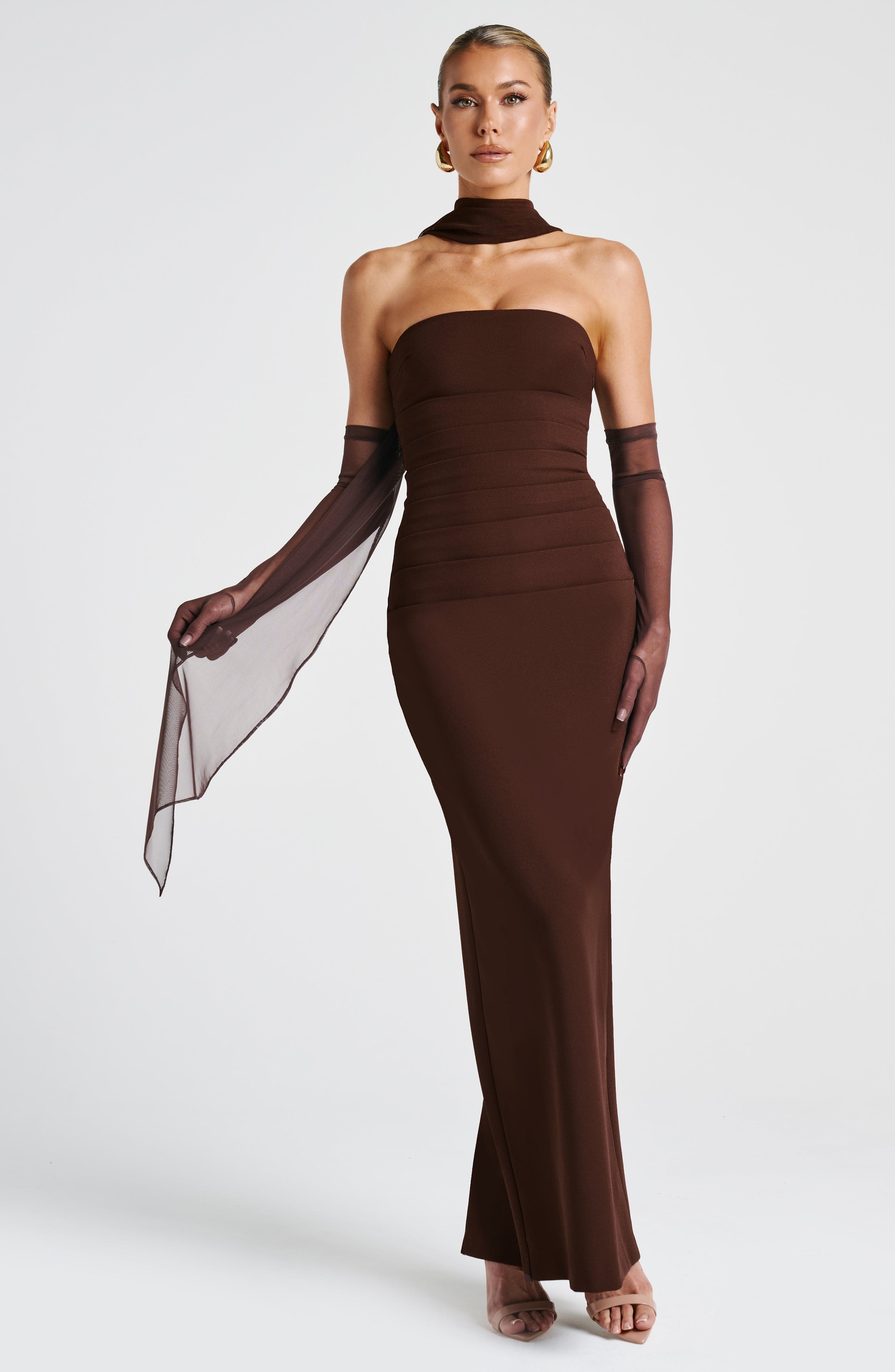 Yulia Maxi Dress - Plum Brown - Image 10