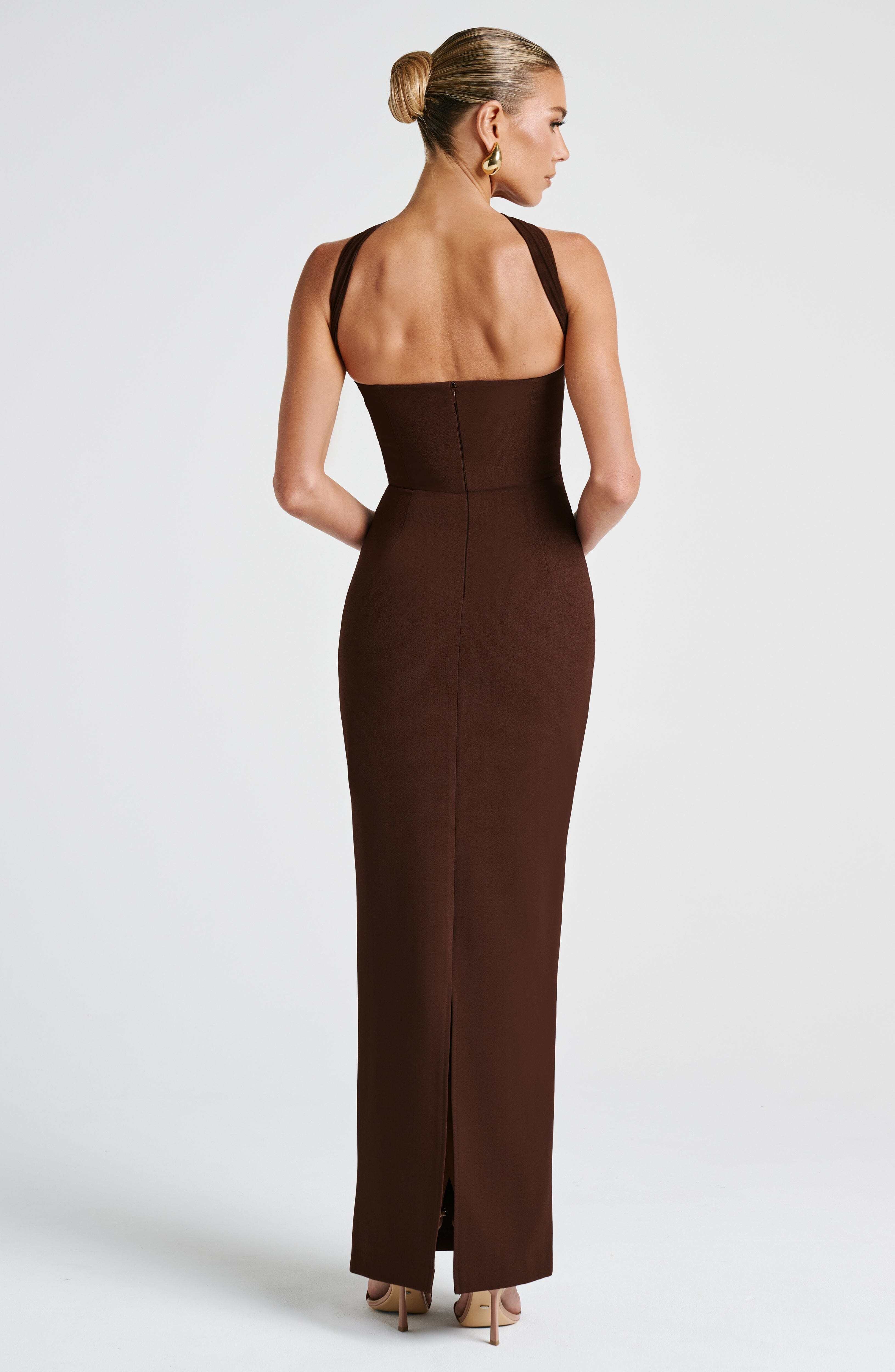 Yulia Maxi Dress - Plum Brown - Image 6