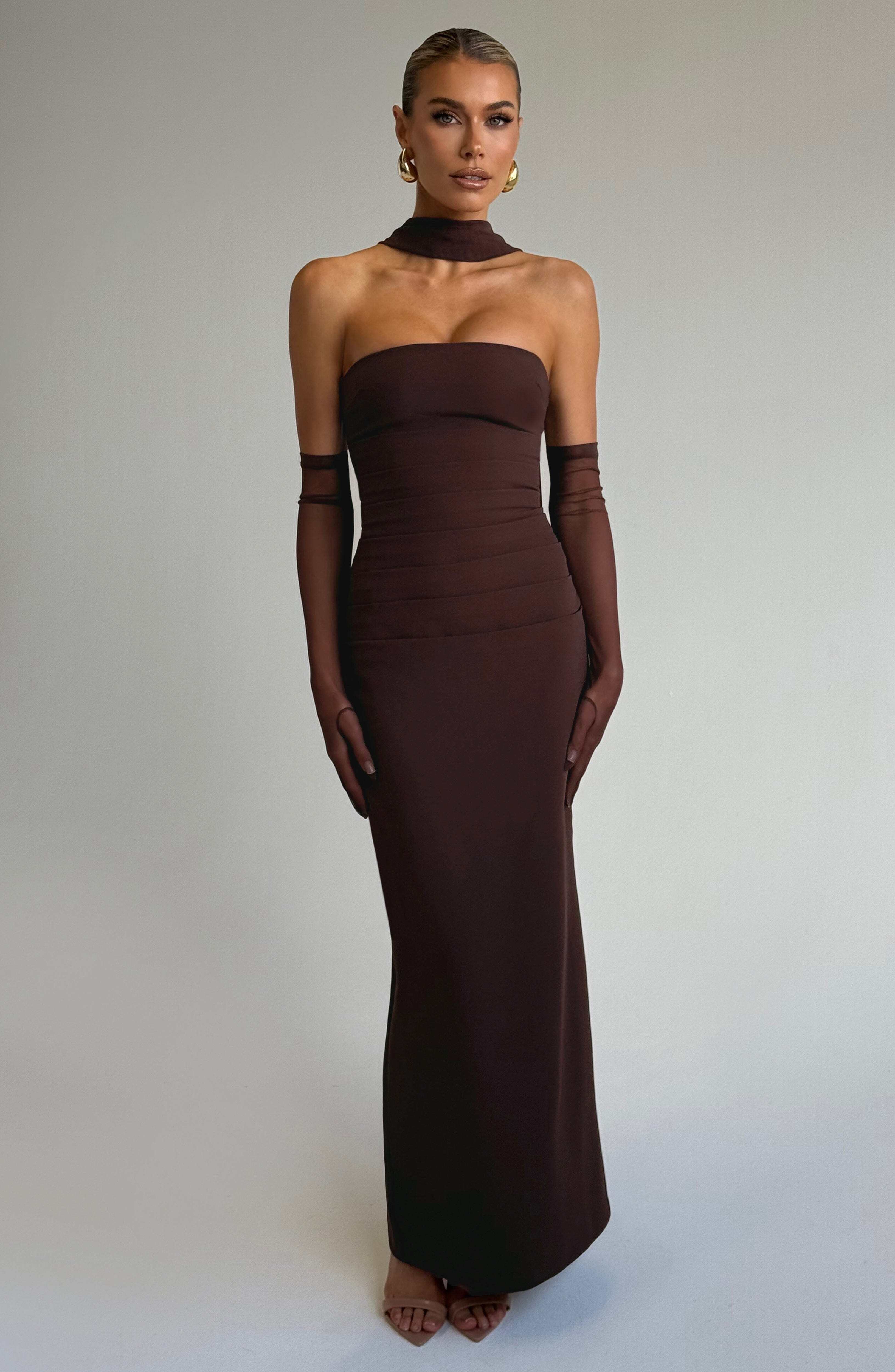 Yulia Maxi Dress - Plum Brown - Image 7