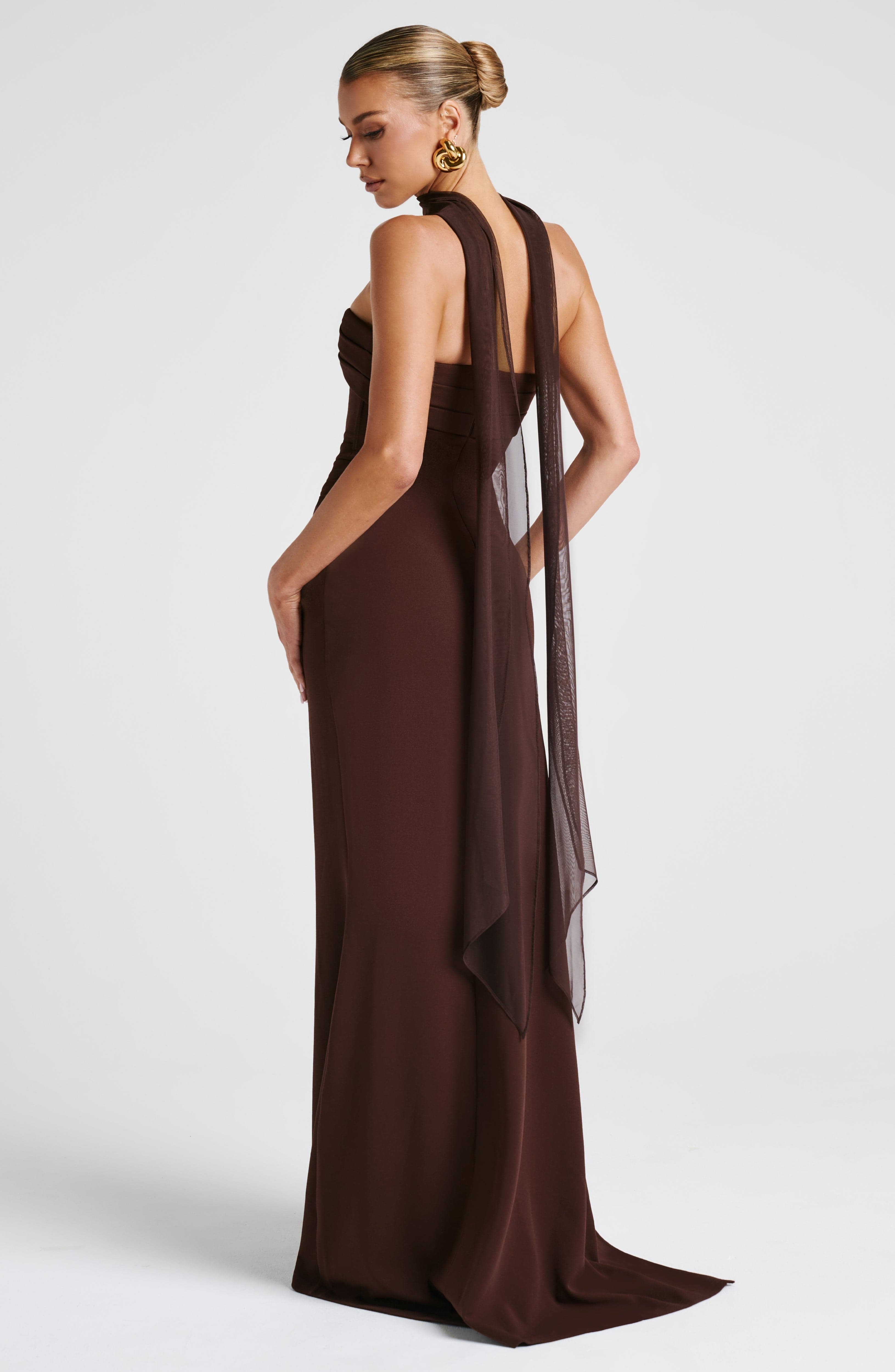 Zafira Maxi Dress - Plum Brown - Image 5