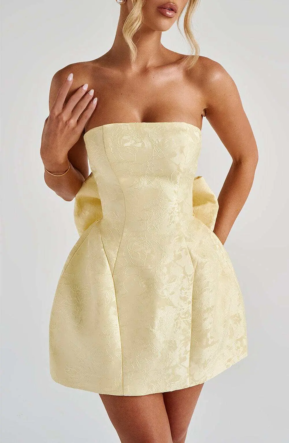 Elenora Mini Dress - Lemon - Image 5