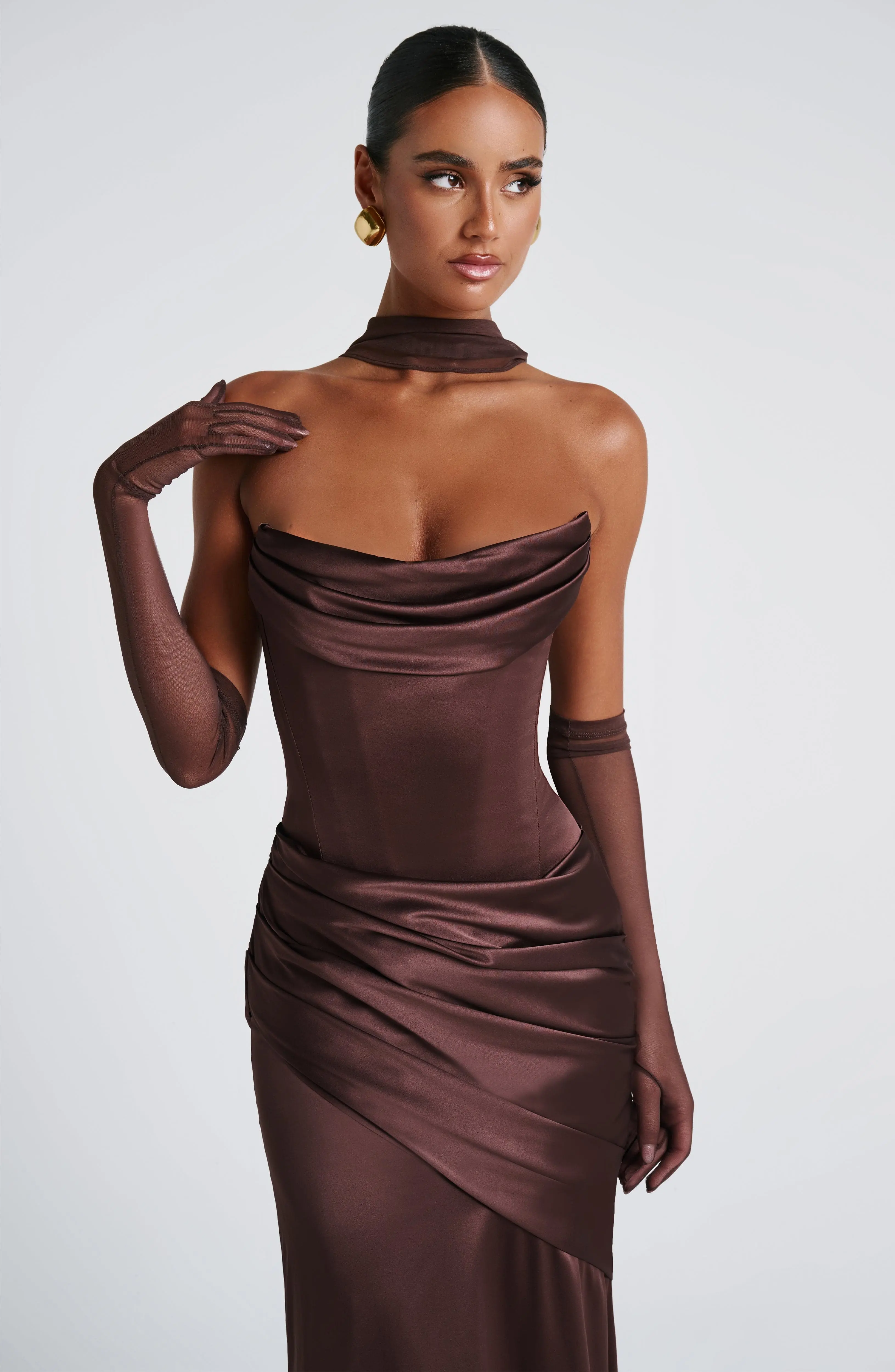 Kensington Maxi Dress - Plum Brown - Image 13