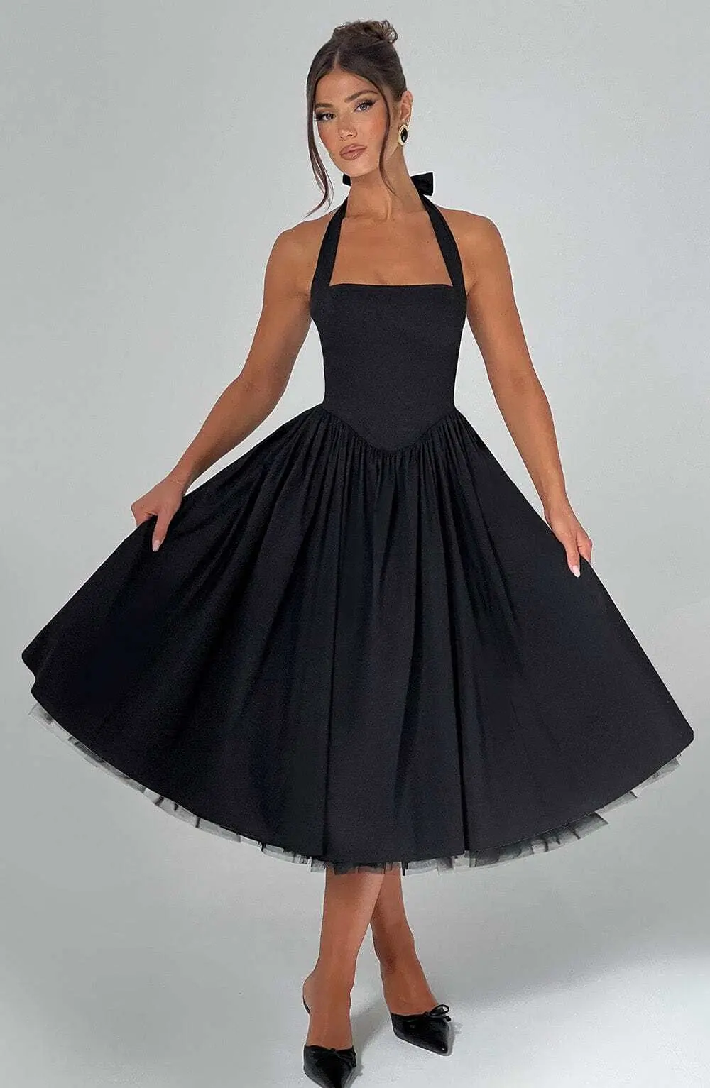 Cressida Midi Dress - Black - Image 3