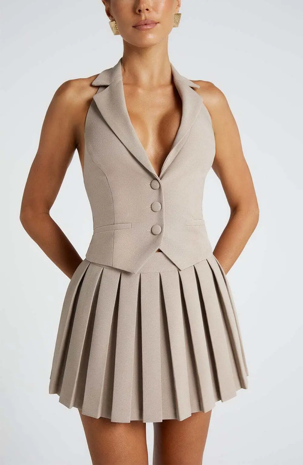 Gretchen Mini Skirt - Taupe - Image 5